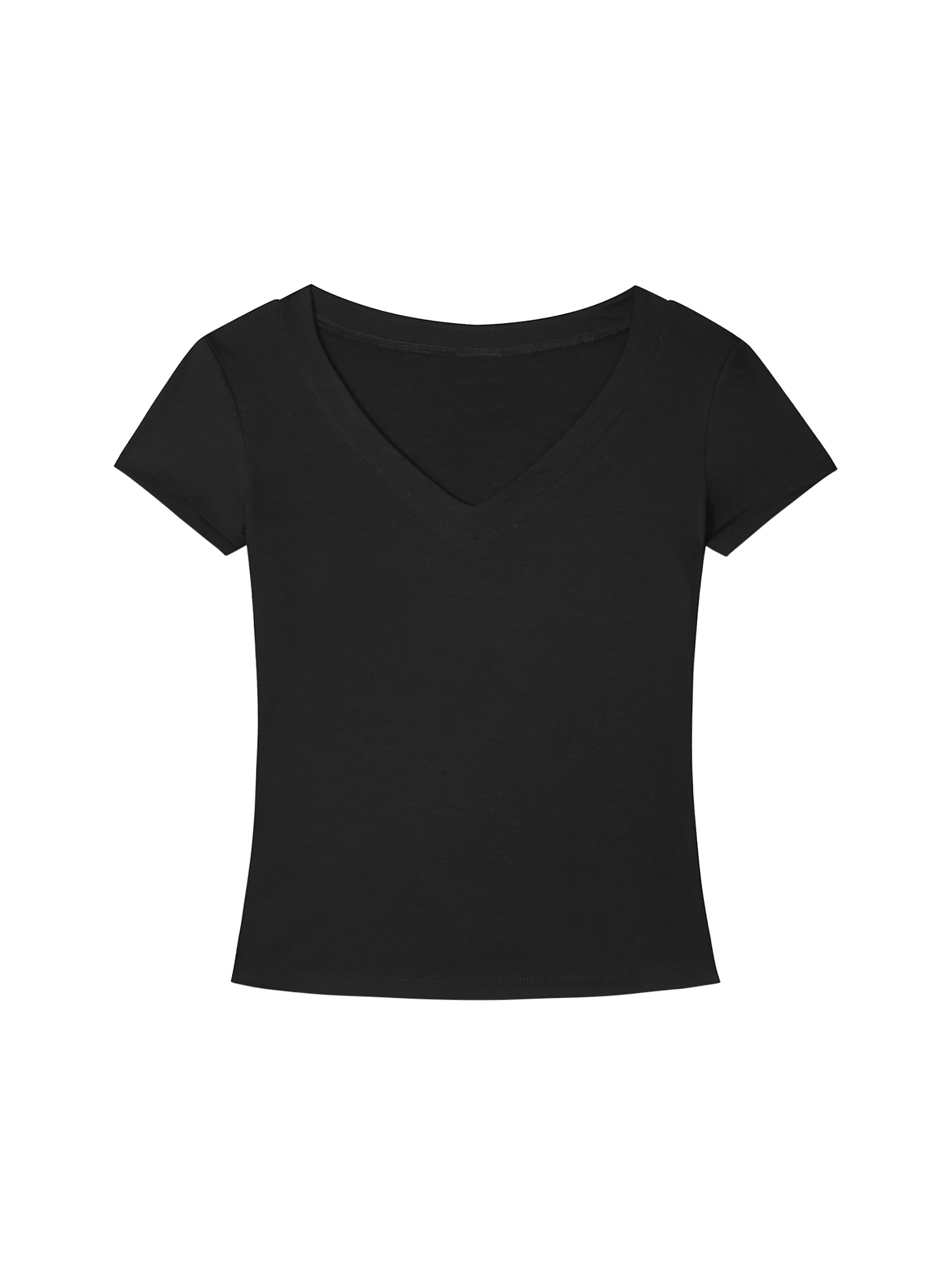 Custom Slim Fit V-Neck T-Shirt — Black
