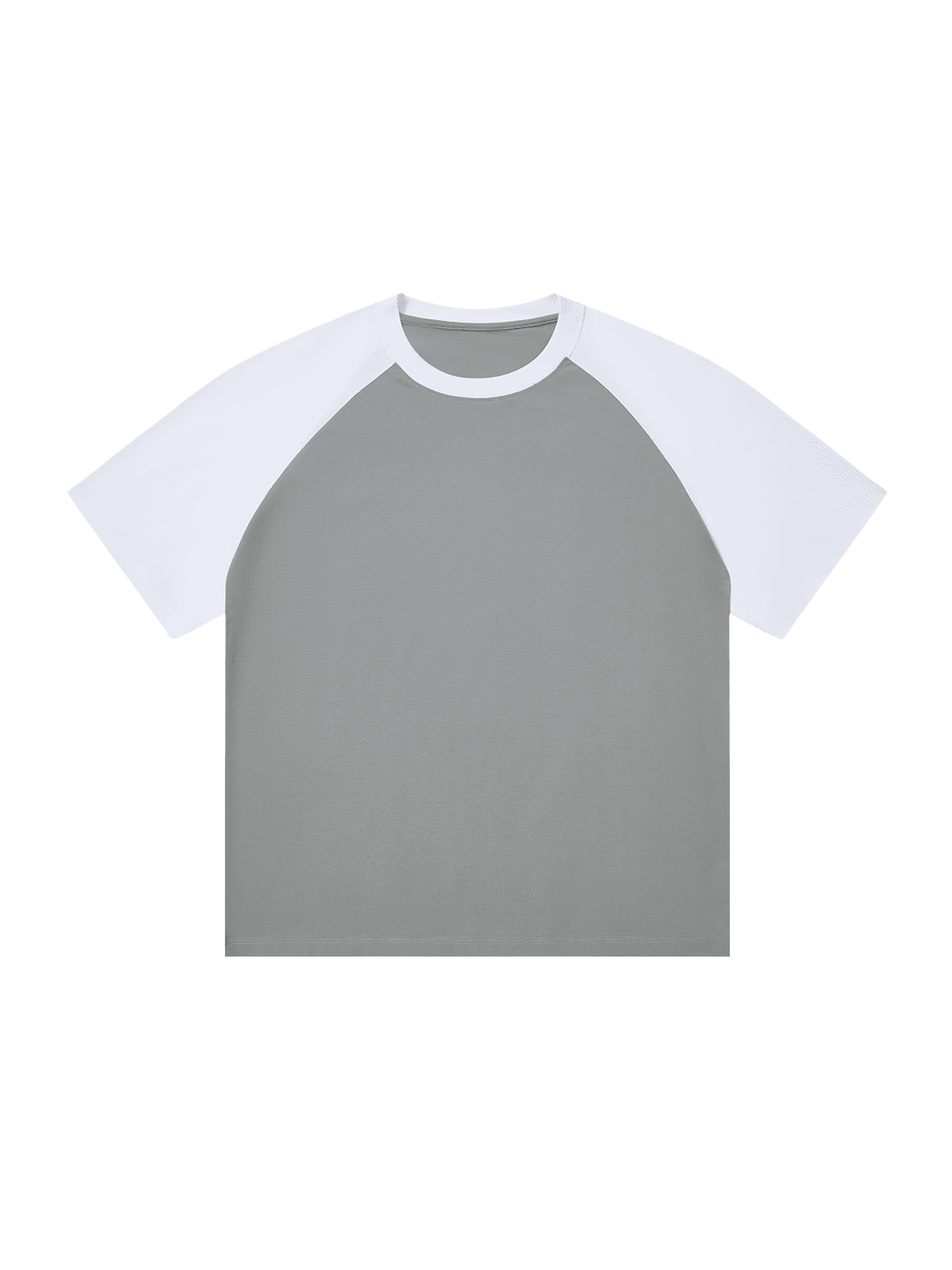 Color-Blocked Raglan T-Shirt — Gray with White