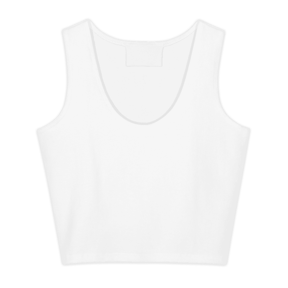 Custom All-Over Print Cotton Crop Top — Flat lay · front_dtfabric