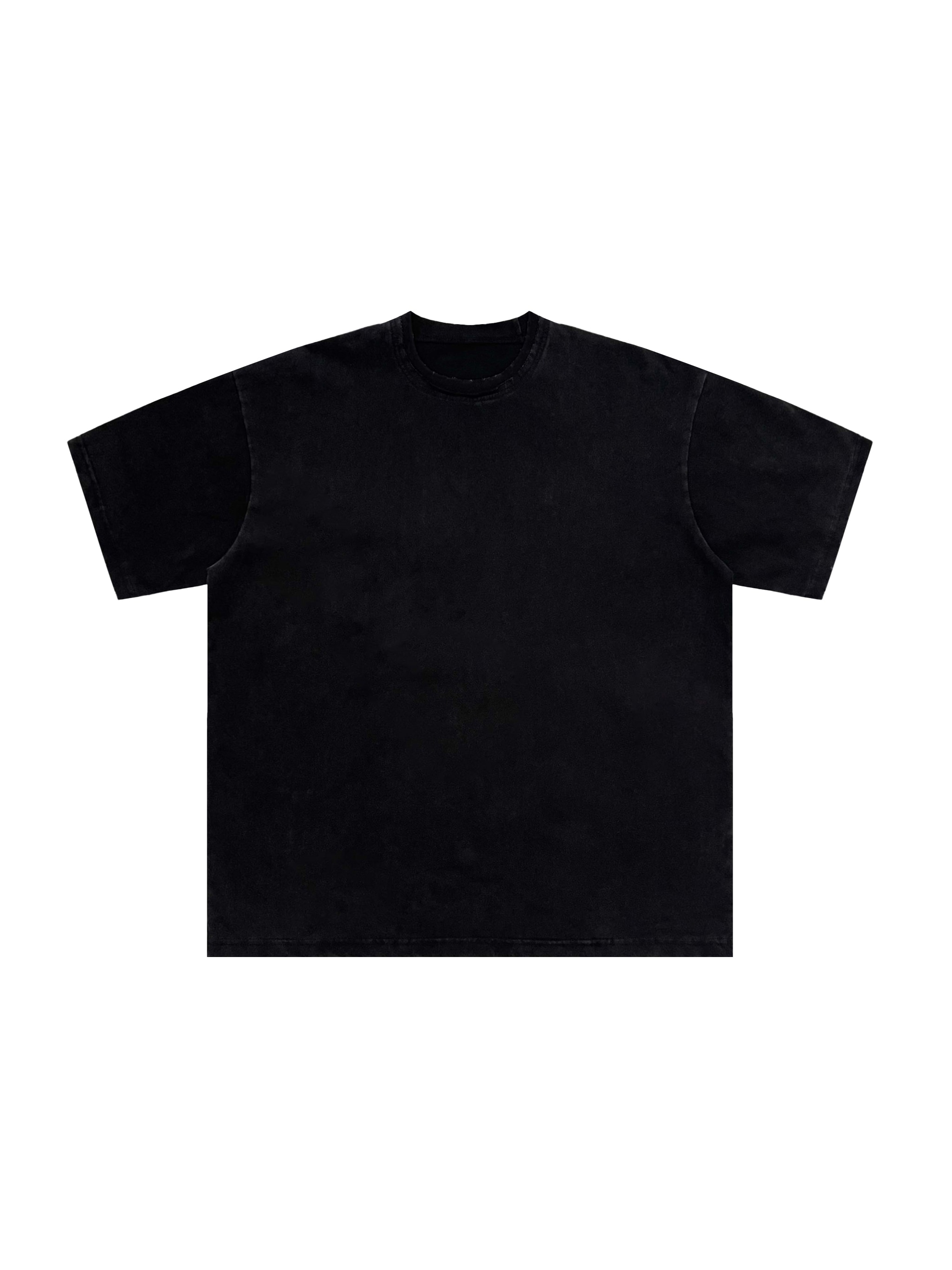 Snow Washed Raw-Edge T-Shirt — Black