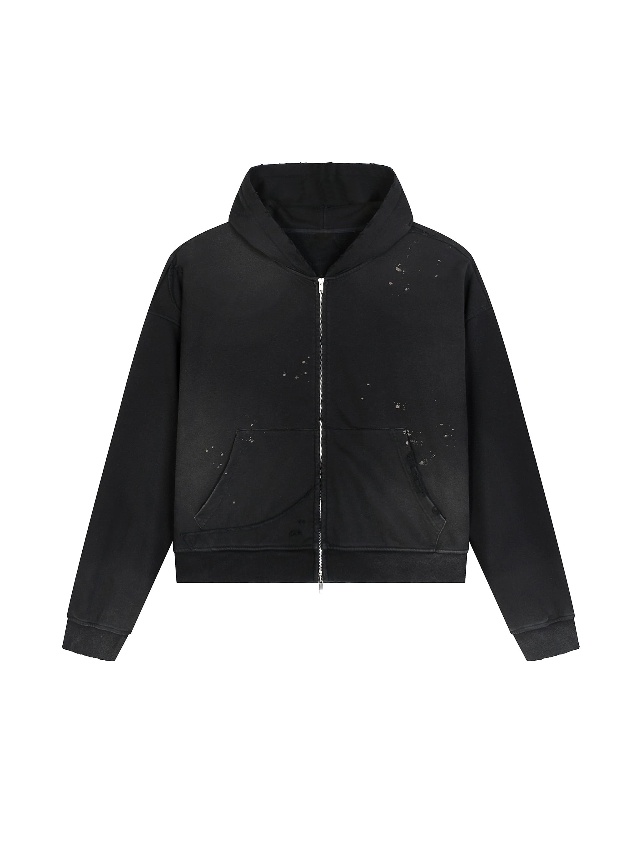 Custom Sun Fade Frayed Zip Hoodie — Hoodies
