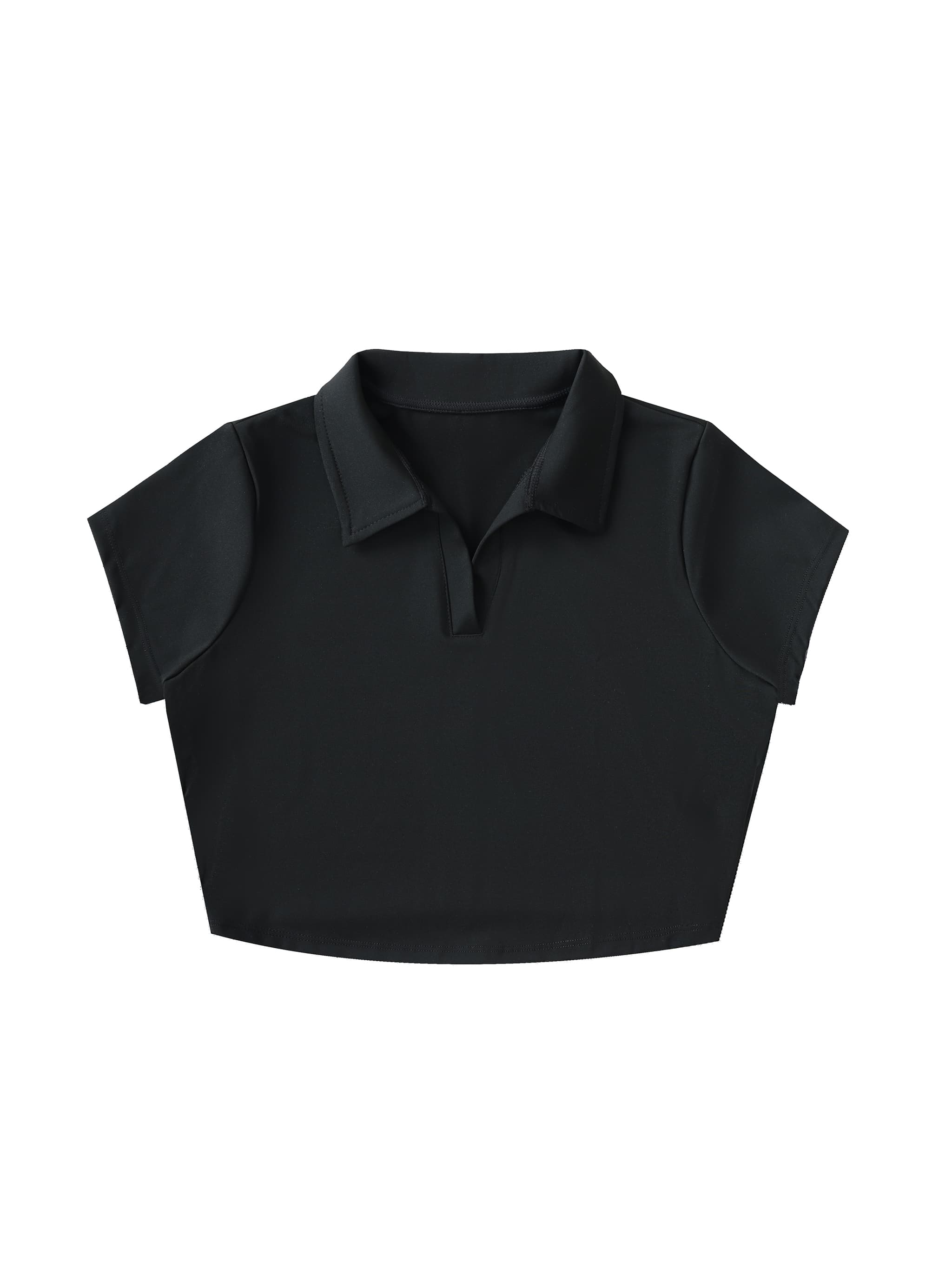 Custom V-Neck Lapel Crop Top — T-Shirts