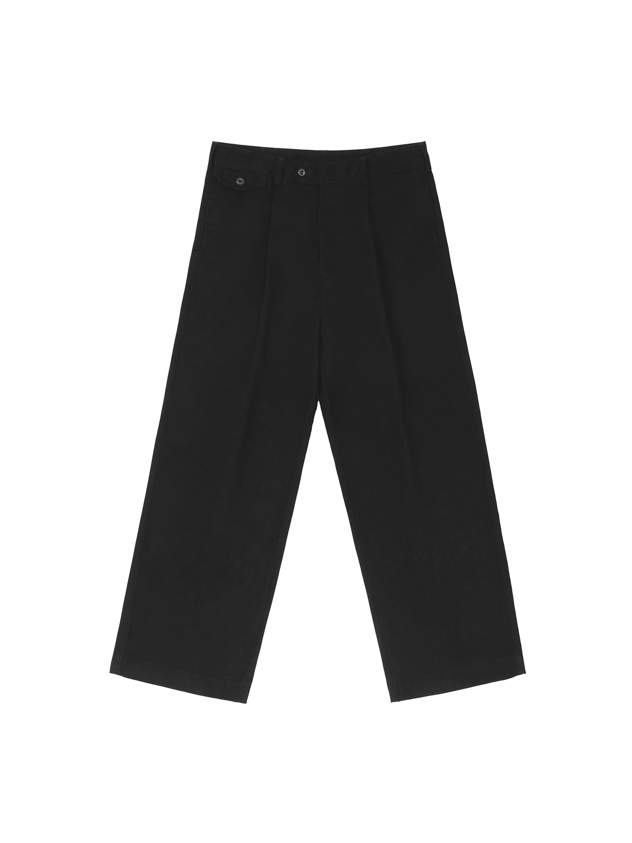 Adjustable Waist Straight-Leg Pants — Black