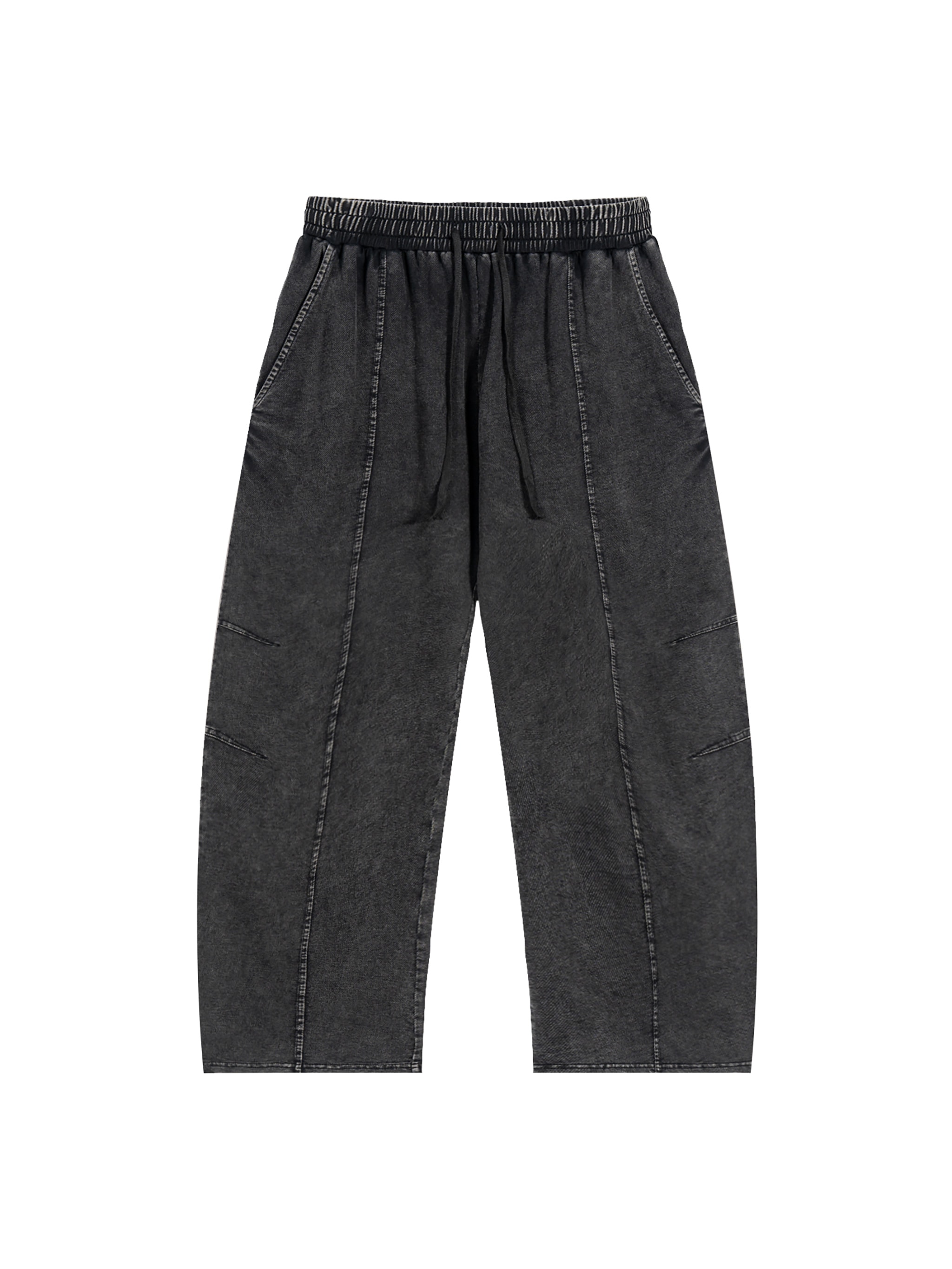 Snow Wash Cotton Pants — Black