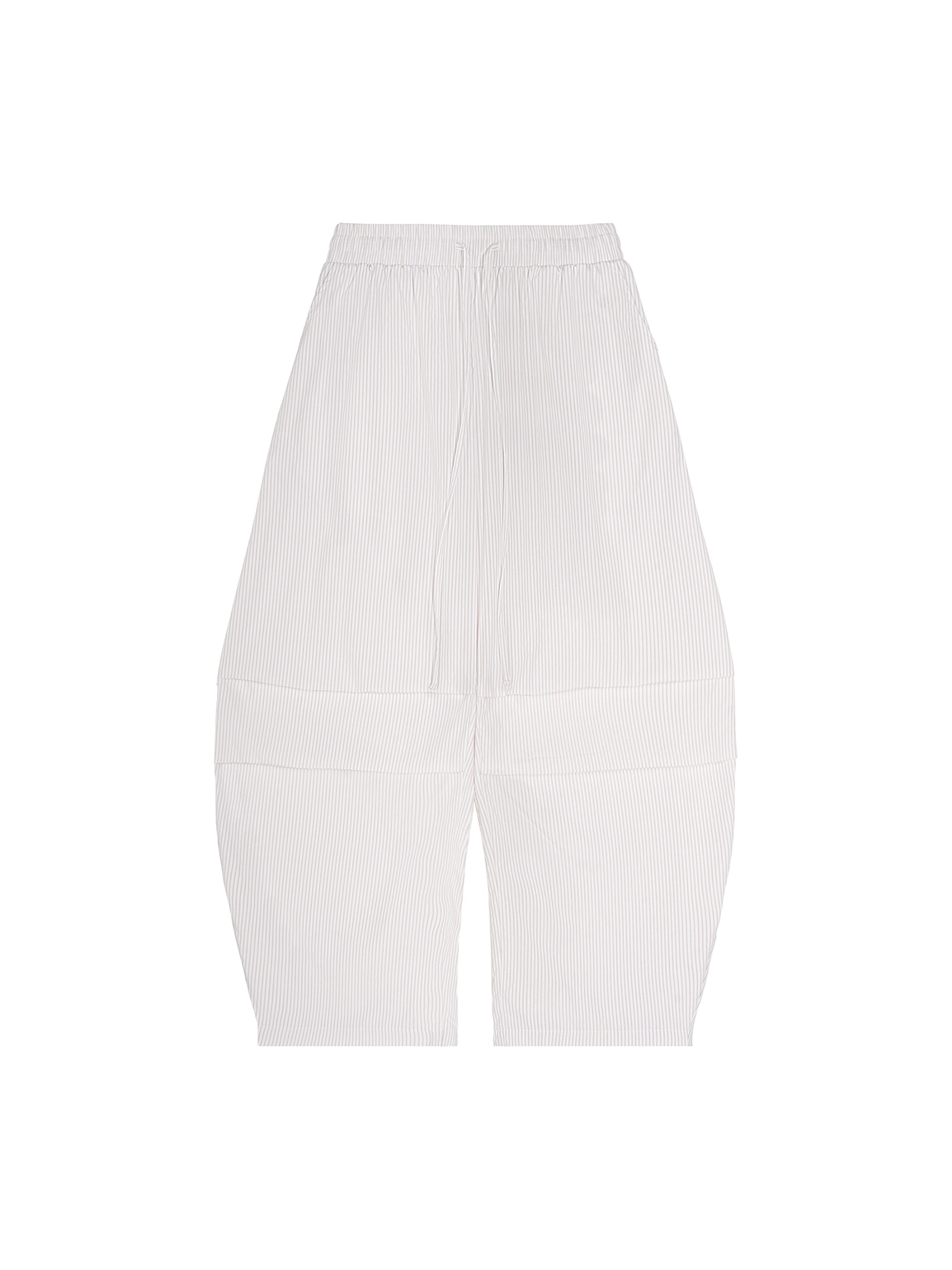 Vertical Stripe Barrel Pants — Apricot
