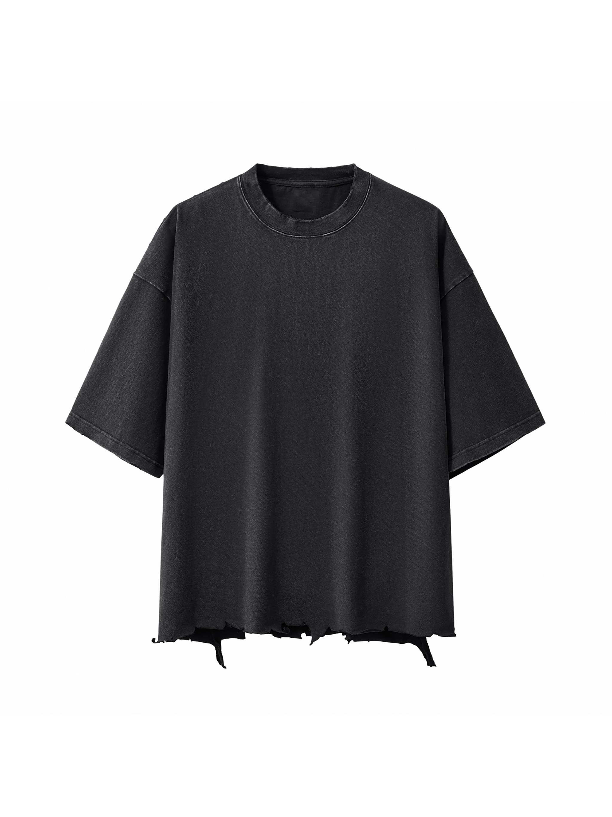 Boxy Heavyweight T-Shirt — Washed Black