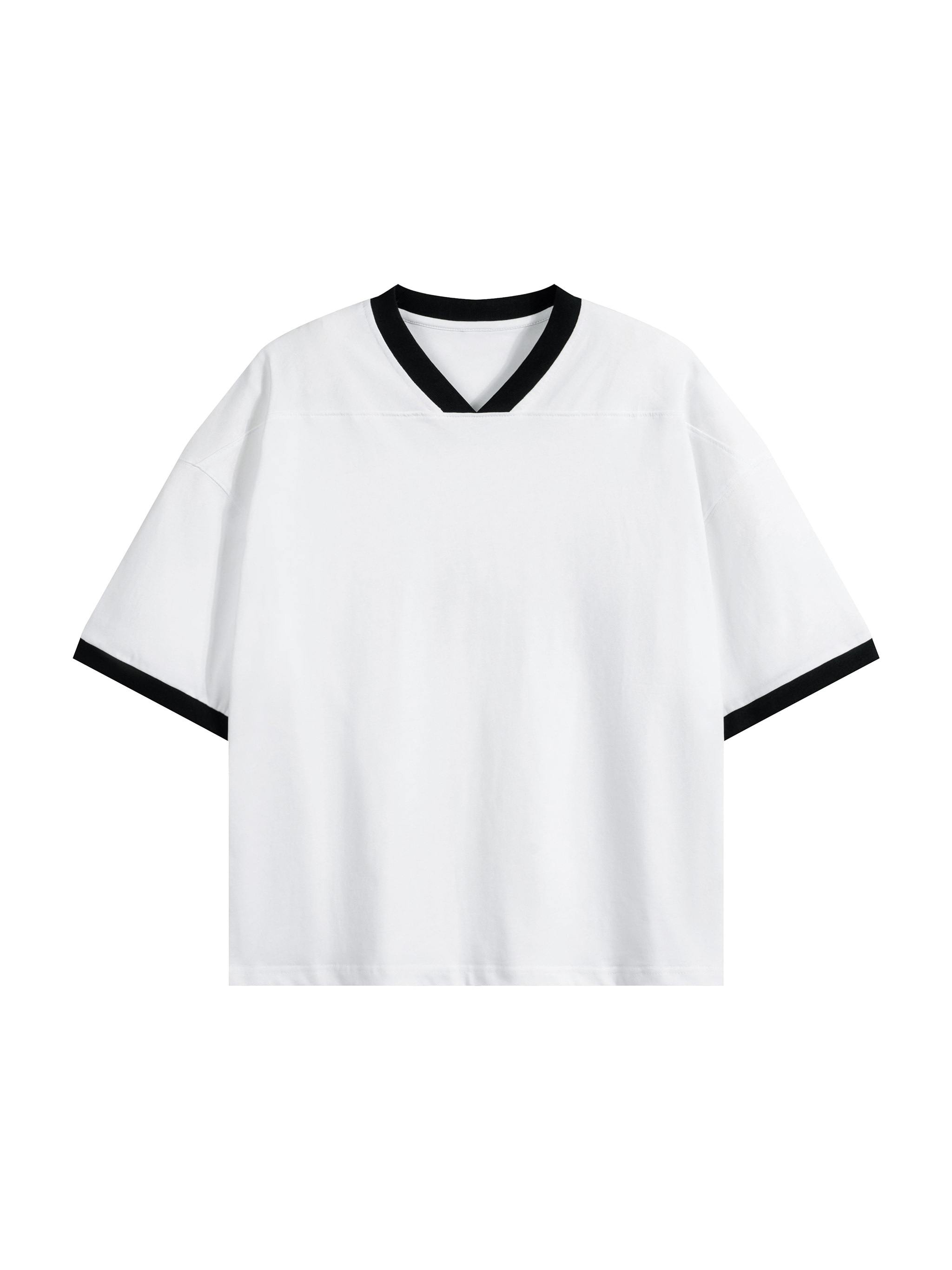 Unisex Color Block Boxy T-Shirt — White