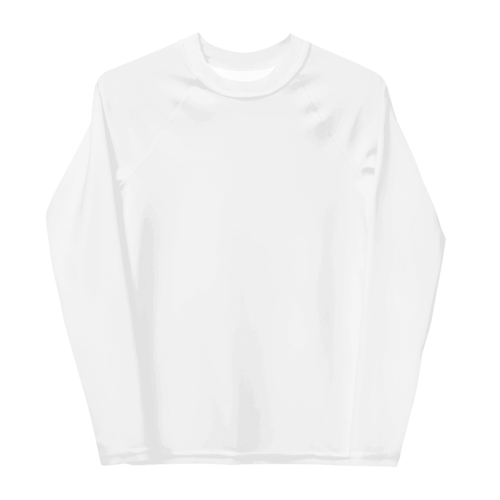 Youth All-Over Print Rash Guard — Flat lay · 2 · front