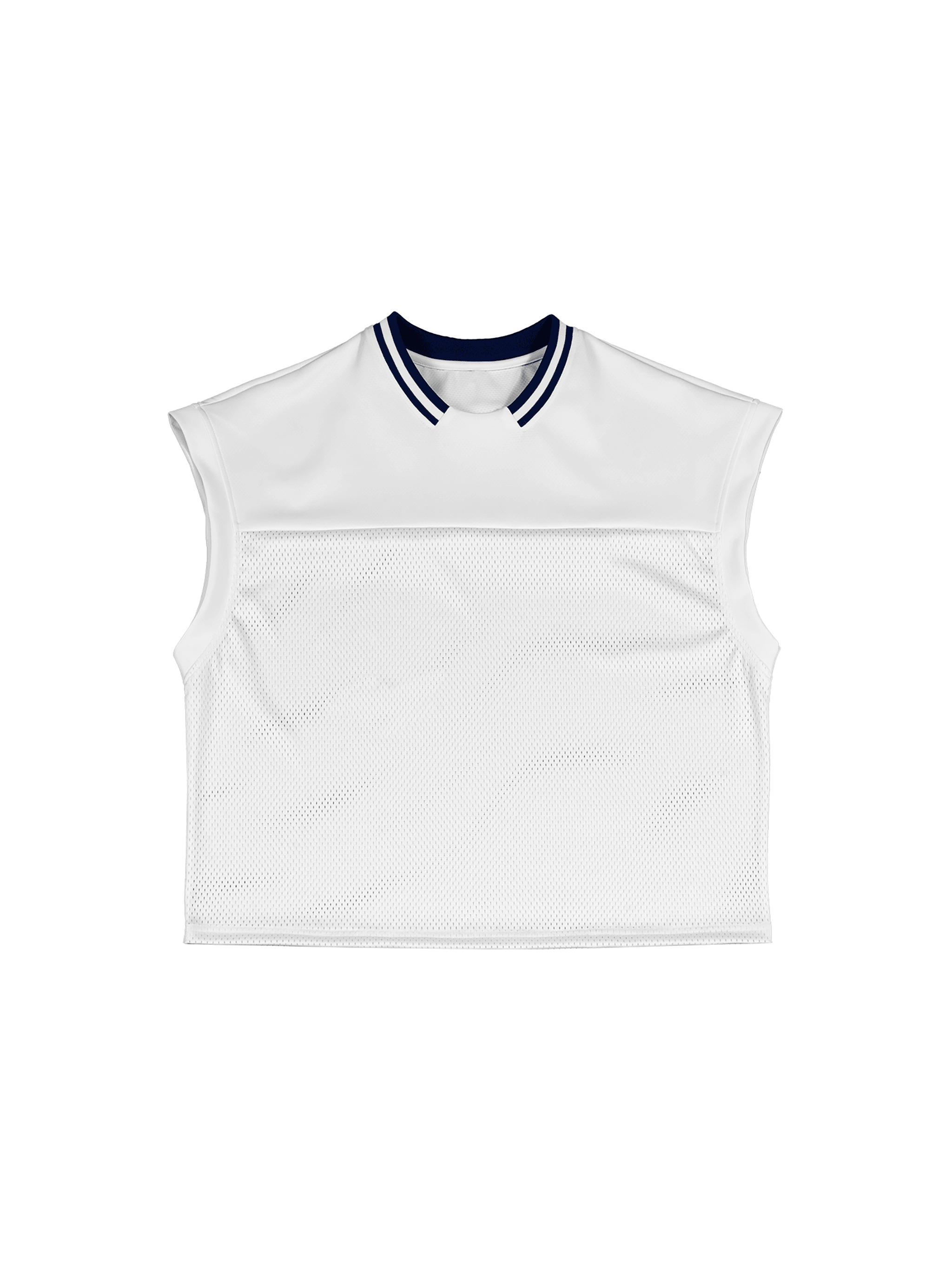 Loose Sleeveless Mesh T-Shirt — White