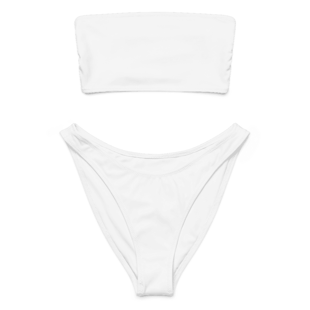 All-Over Print Bandeau Bikini — Flat lay · top_front