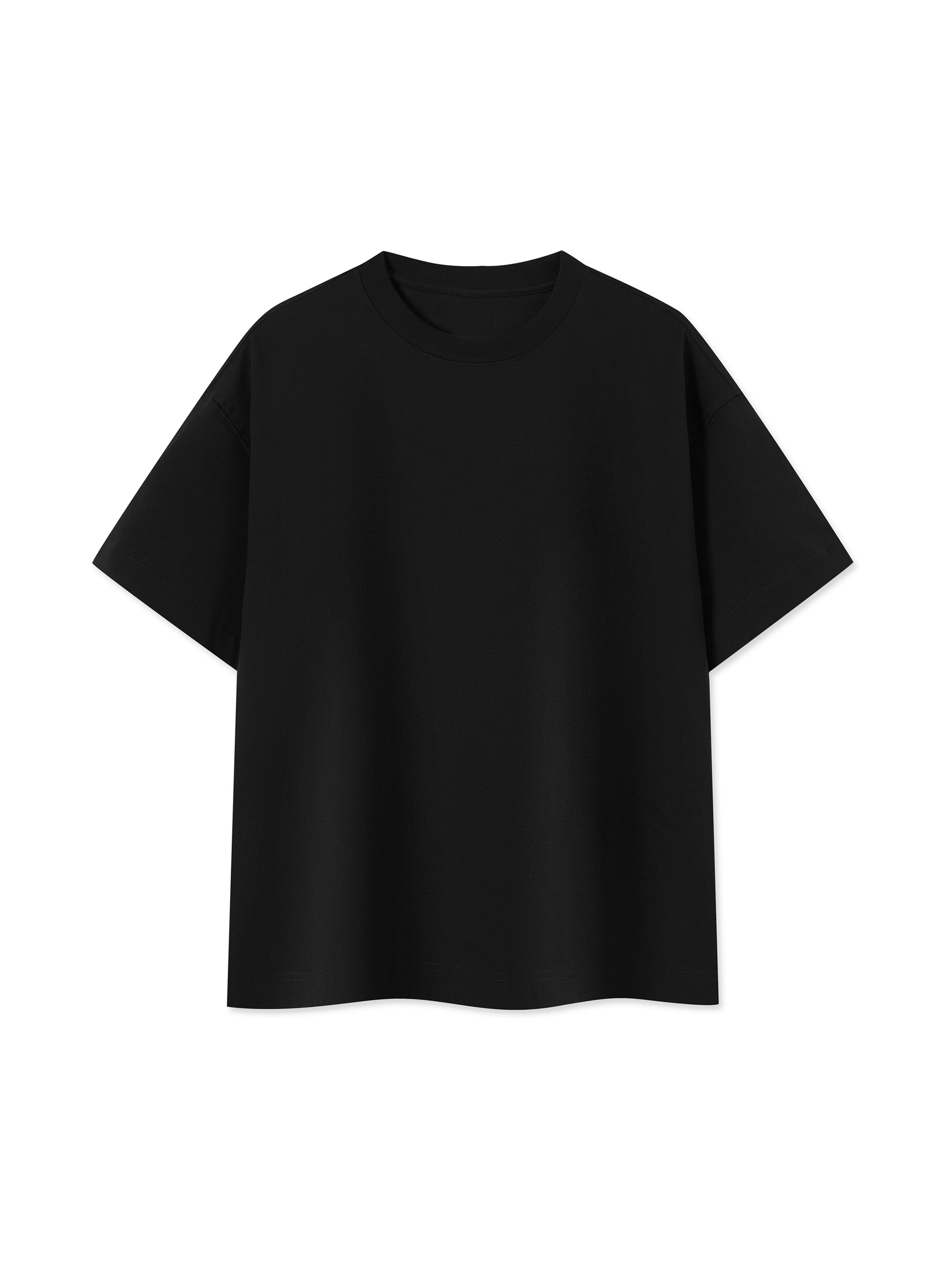Essential Cotton Boxy T-Shirt — Black