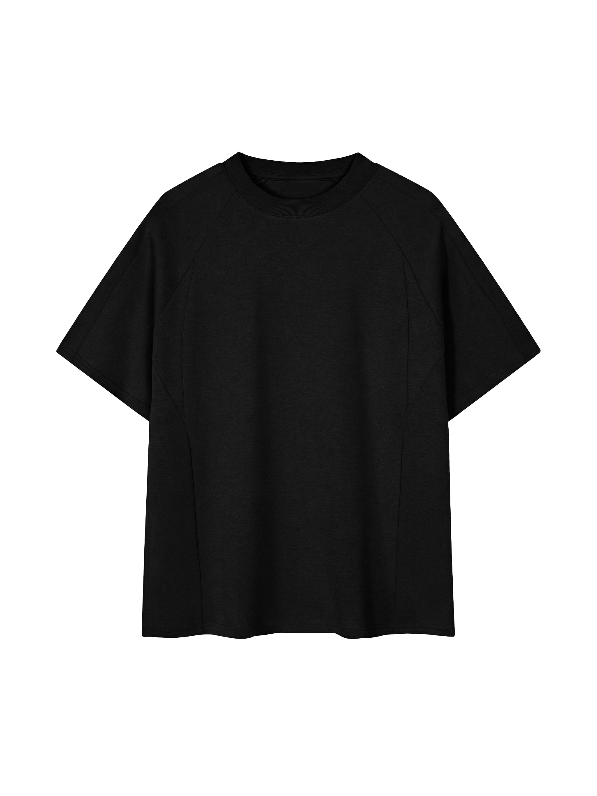 Unisex Oversized Paneled Raglan T-Shirt — Black