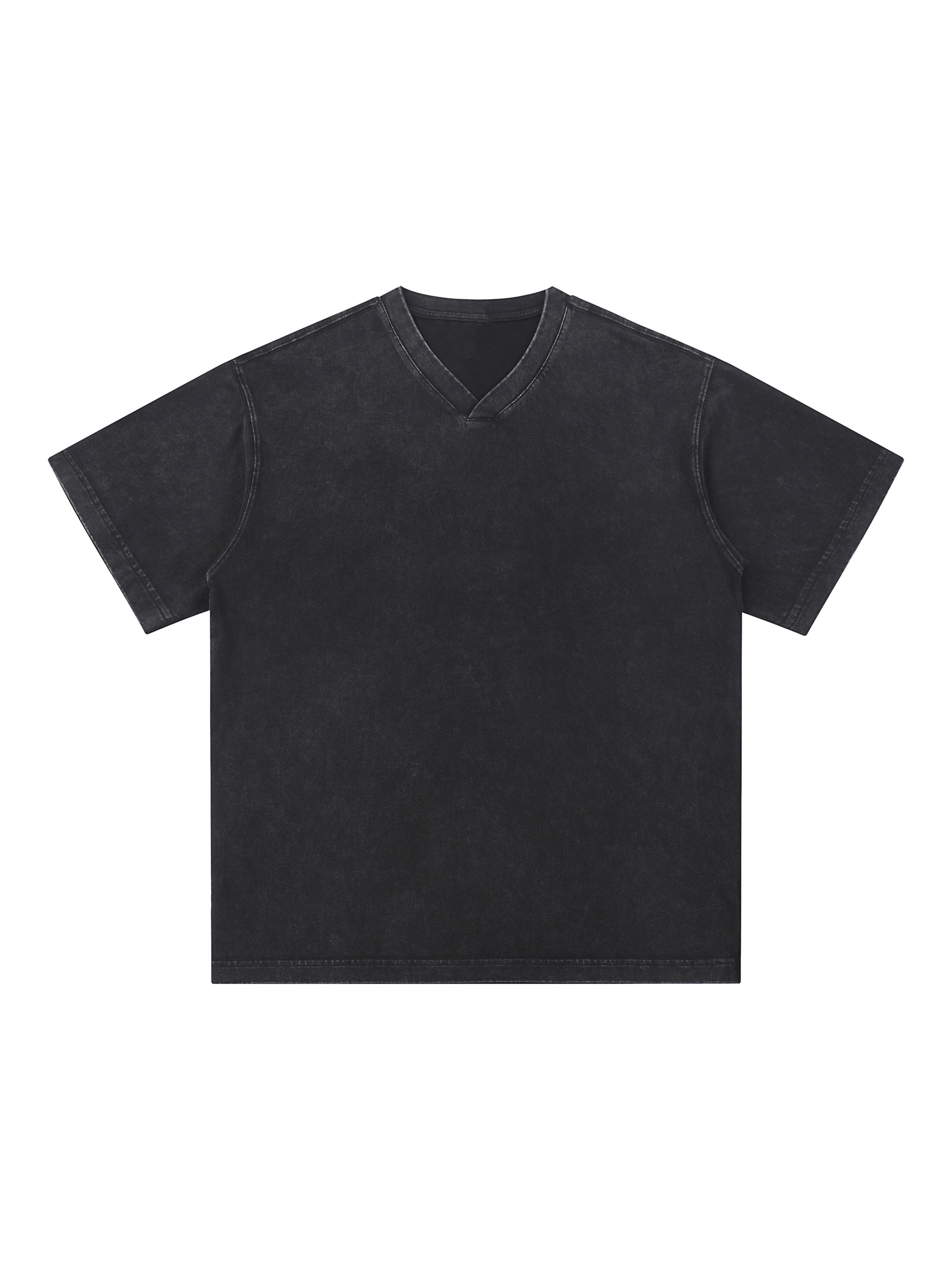 Snow Washed V-Neck T-Shirt — Black