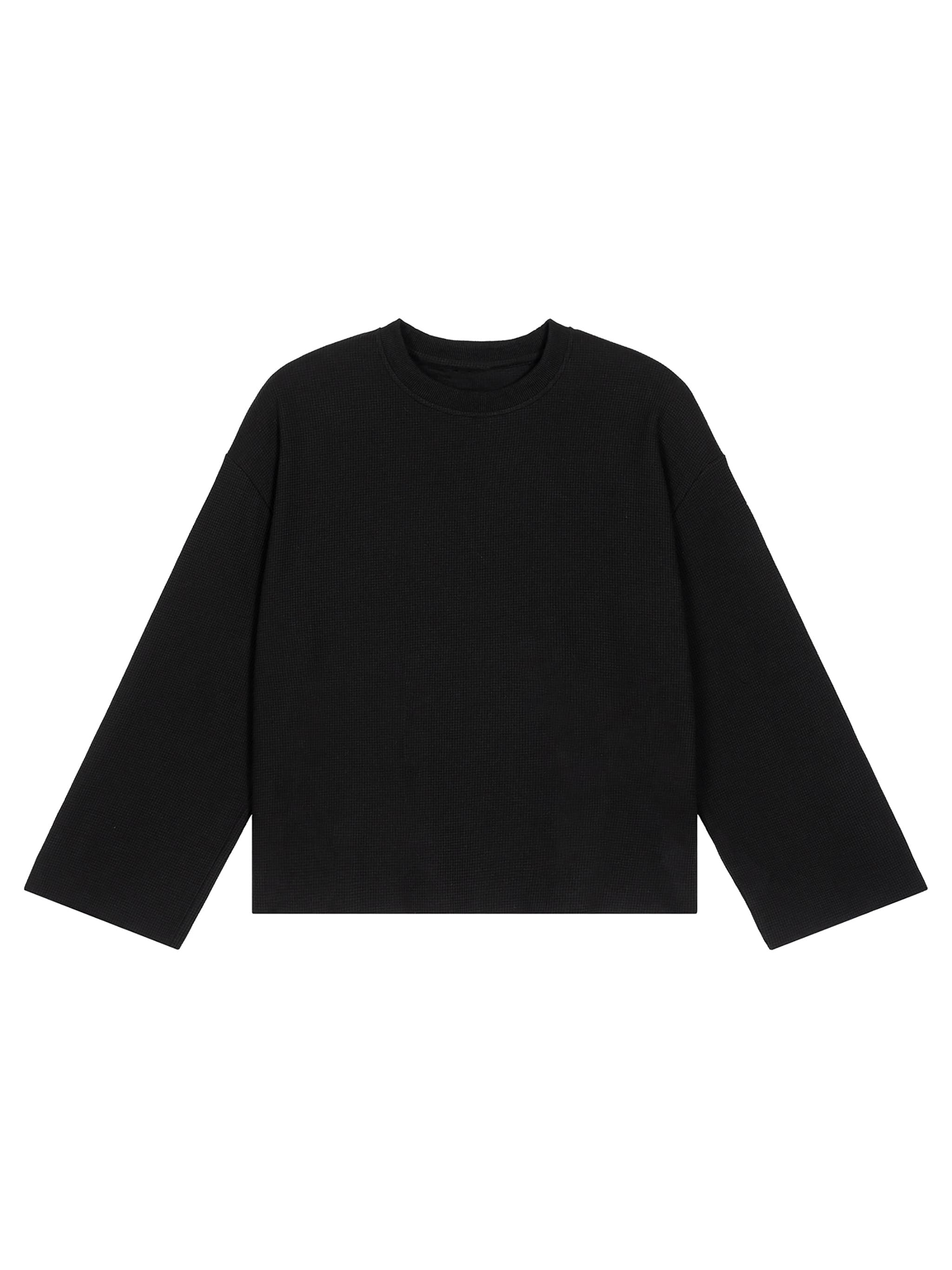 Custom Unisex Waffle Raw Edge Long Sleeve T-Shirt — T-Shirts