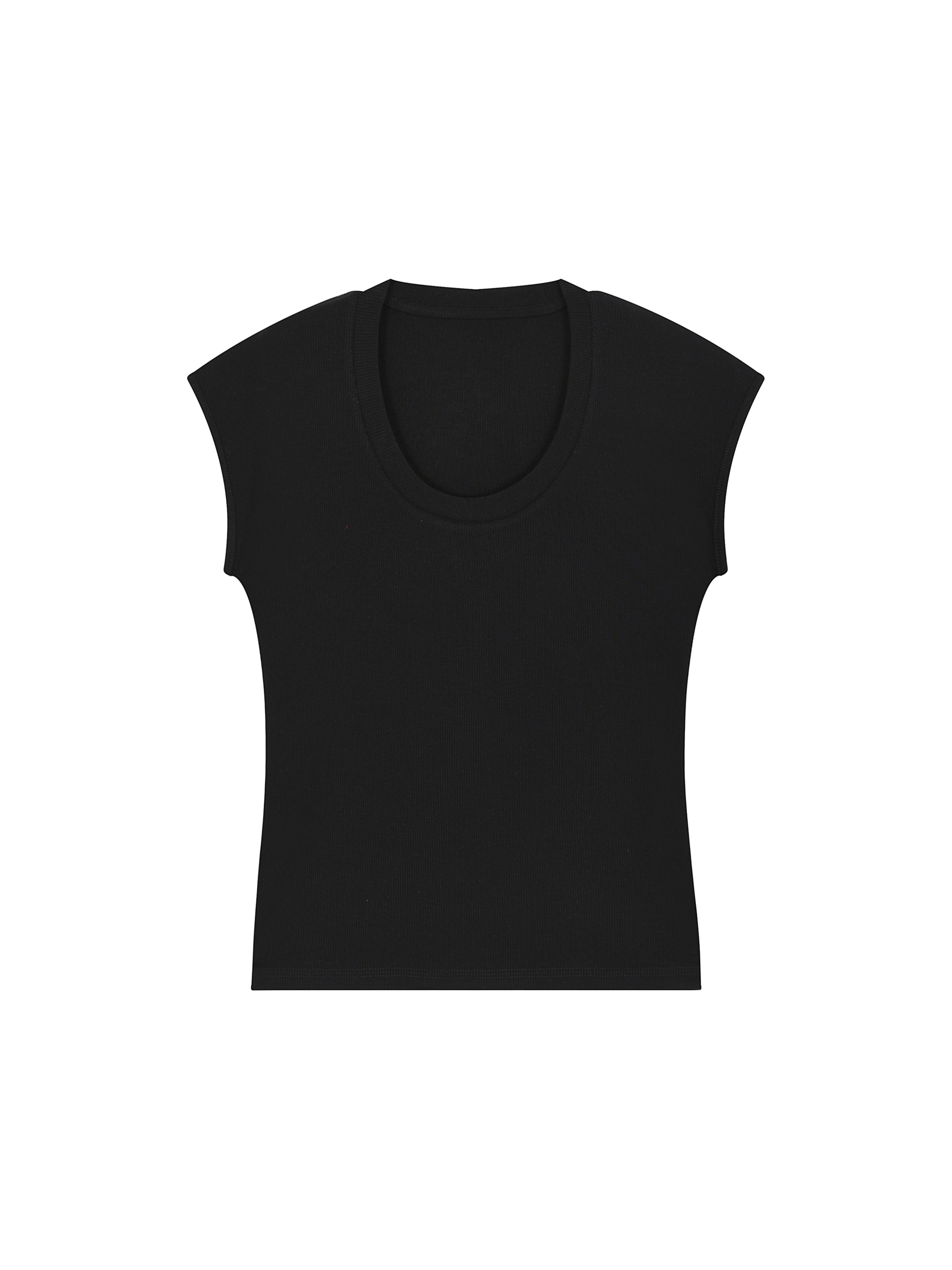 Fitted Sleeveless T-Shirt — Black