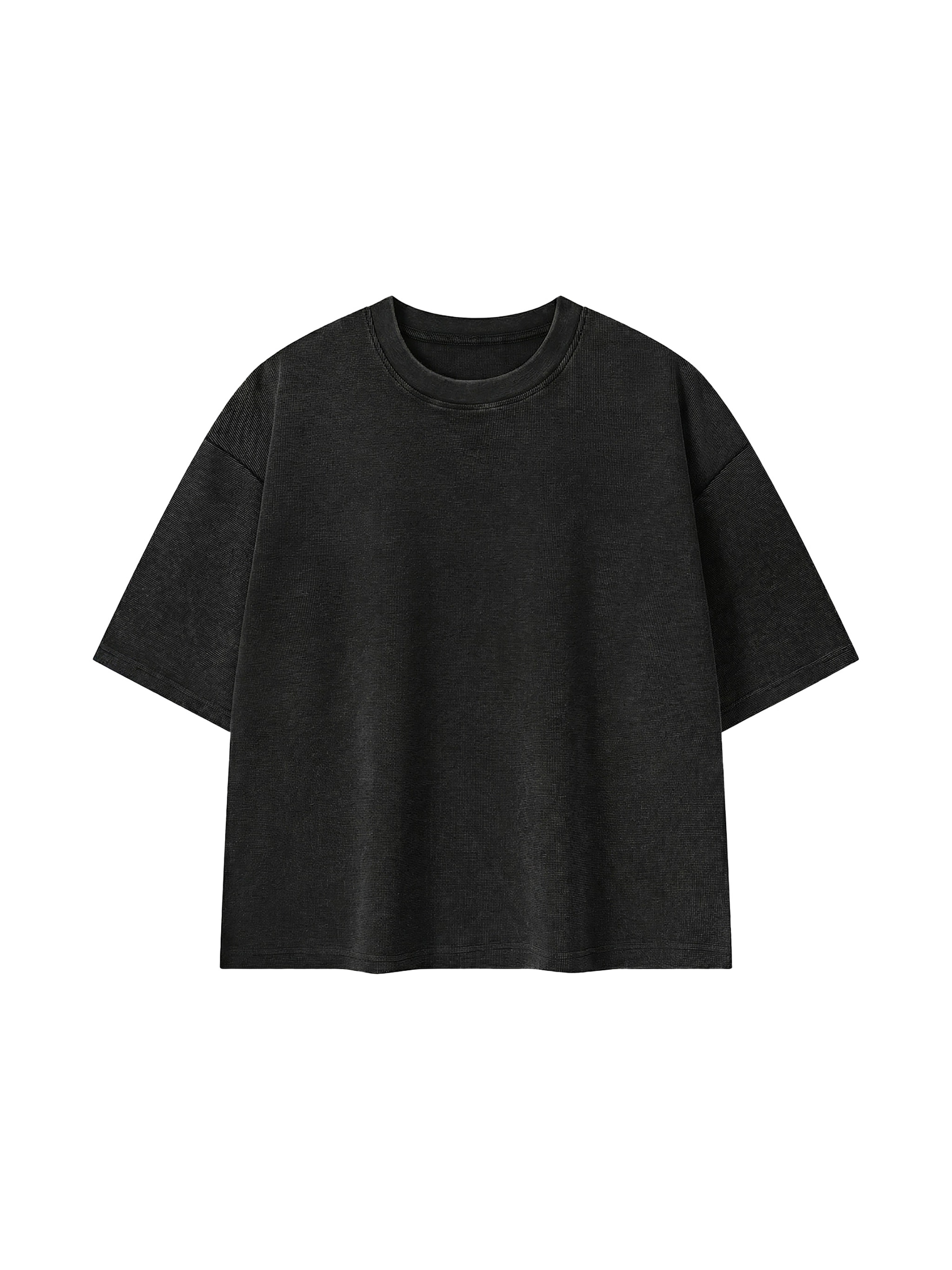 Unisex Mineral Wash Boxy T-Shirt — Black