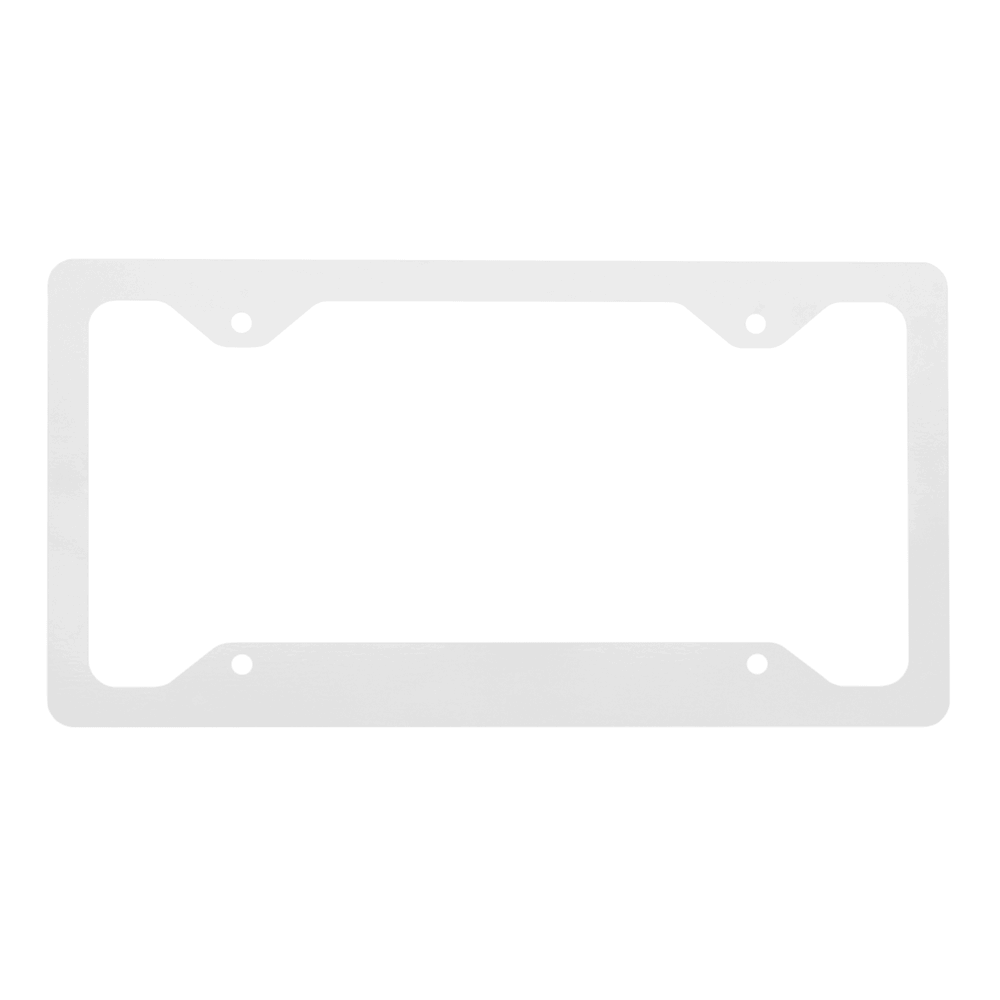 Custom Metal License Plate Frame — White Front, Silver Back