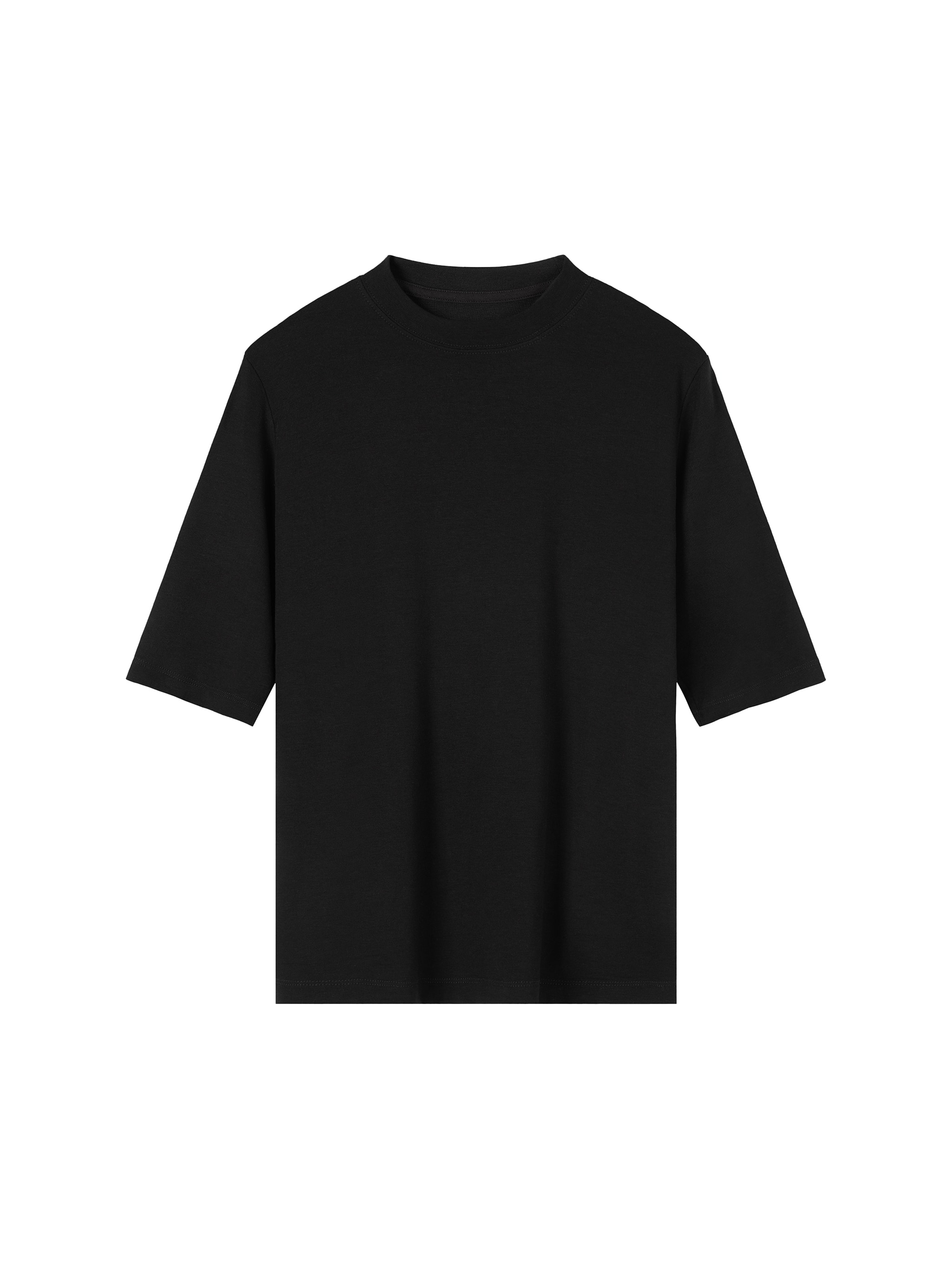 Custom Mock Neck Short Sleeve T-Shirt — Black