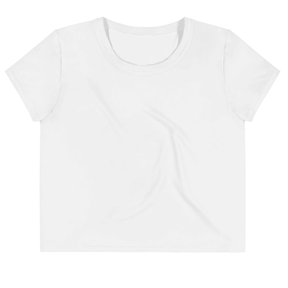 All-Over Print Crop Tee — Flat lay · front