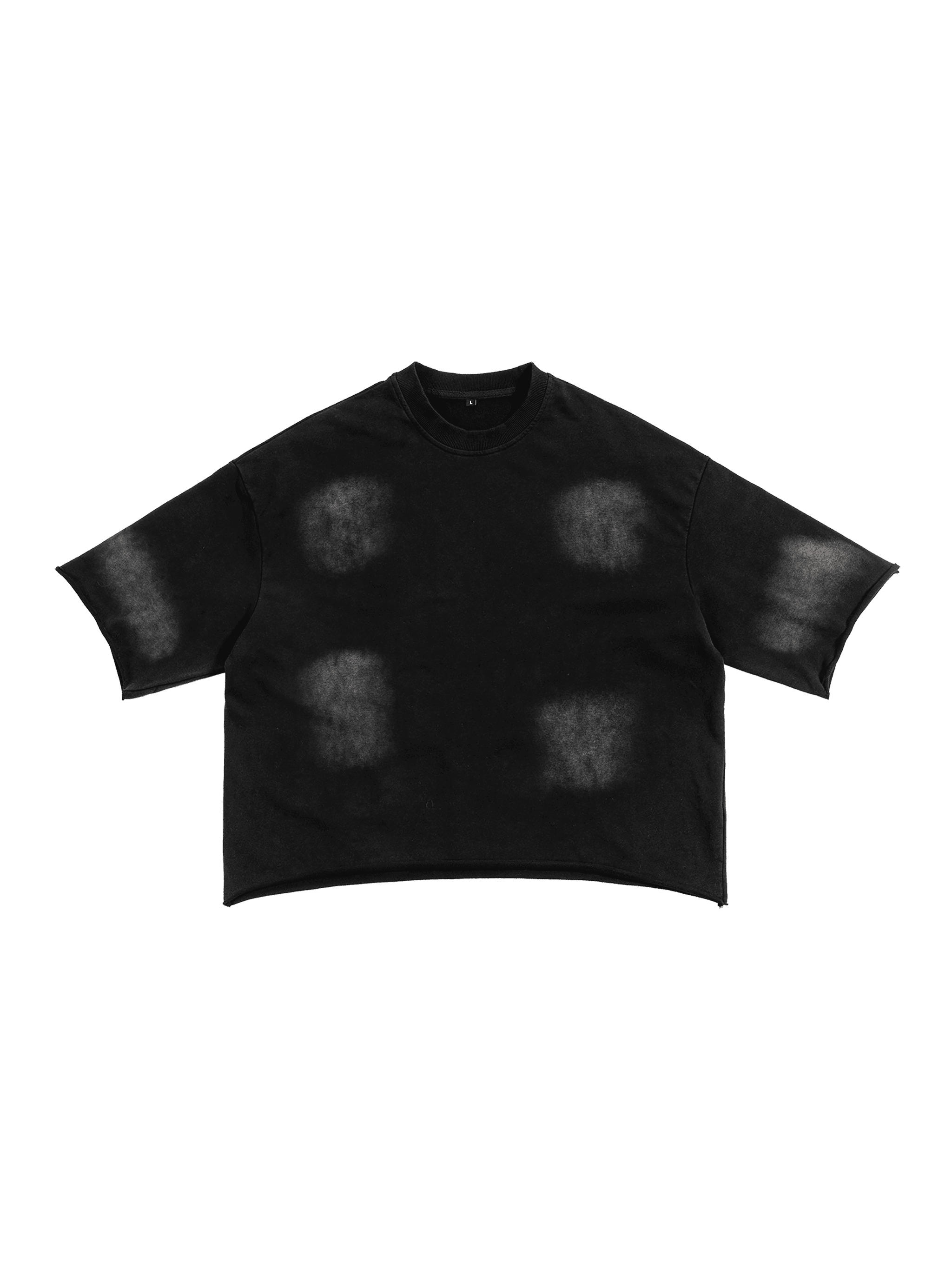 Sunfade French Terry Raw Edge T-Shirt — Black