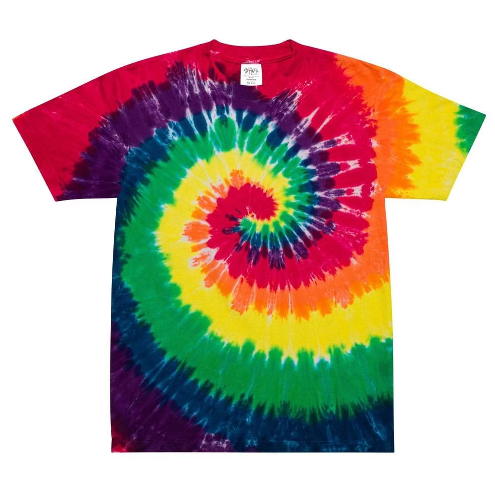 Oversized Tie-Dye T-Shirt — Classic rainbow
