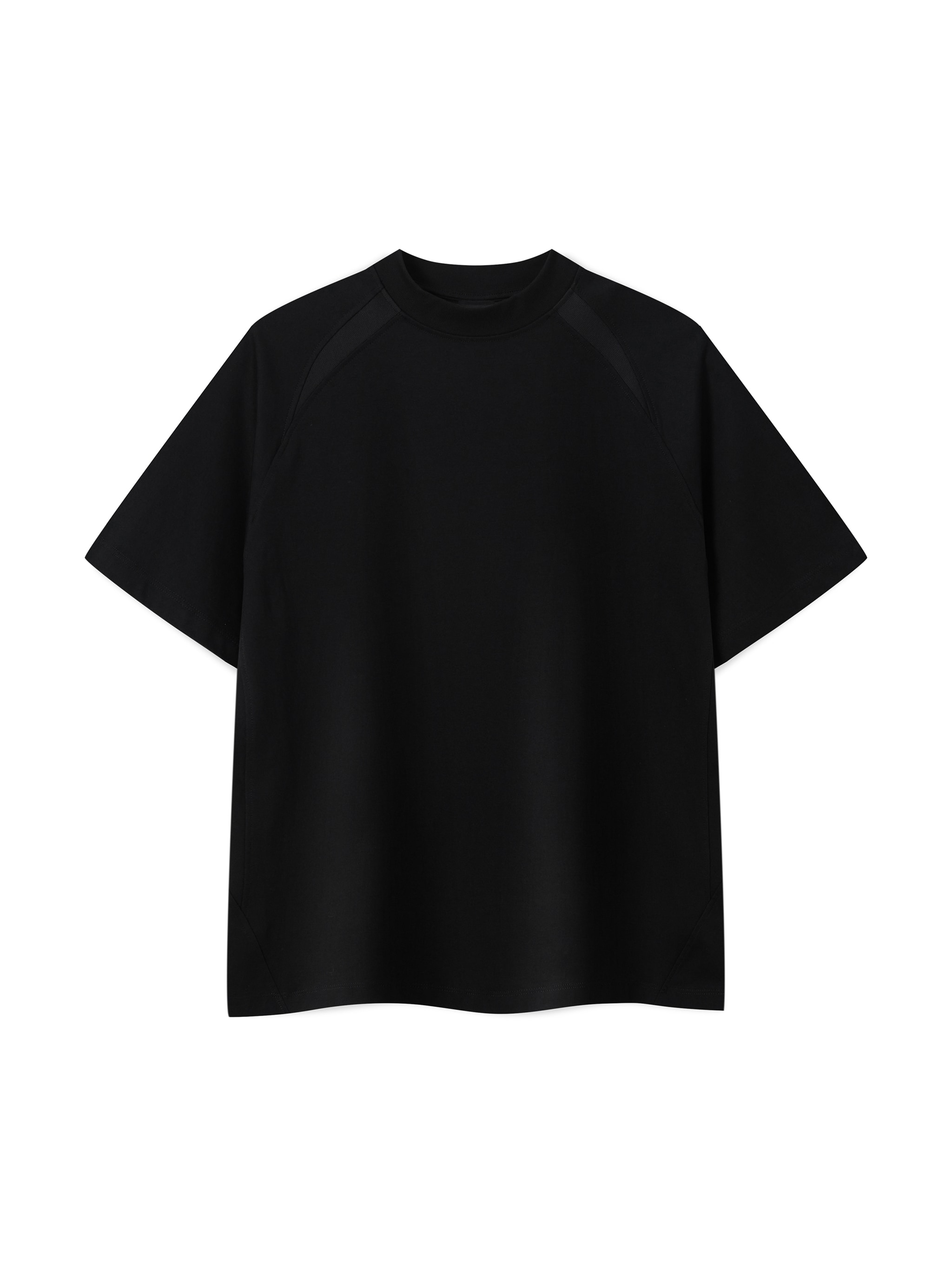Contrast Panel Performance T-Shirt — Black