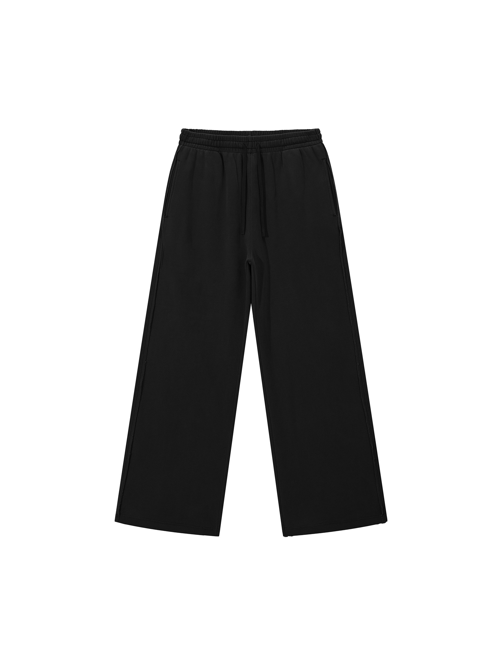 Snow Washed Raw Edge Sweatpants — Black