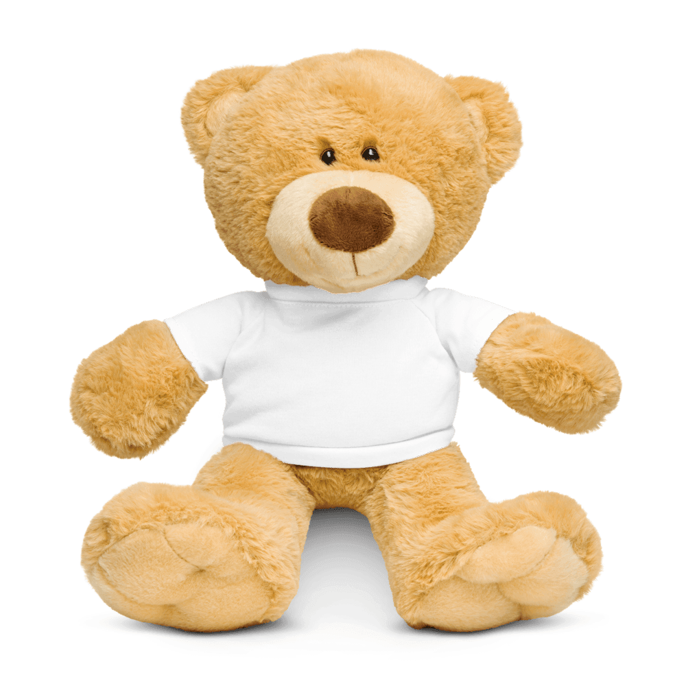 Customizable Teddy Bear with T-Shirt — White