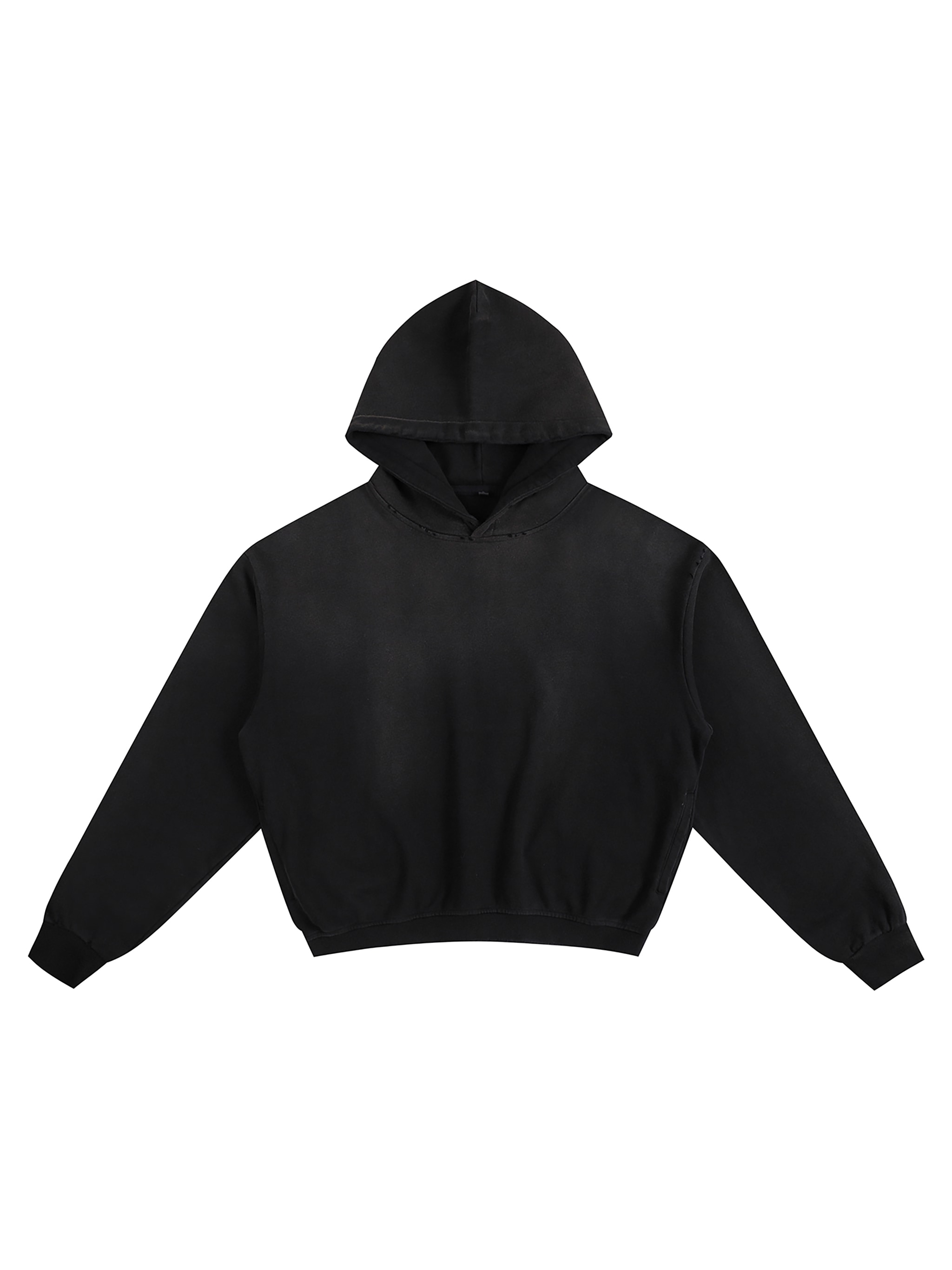 Sunfade Boxy Pullover Hoodie — Black