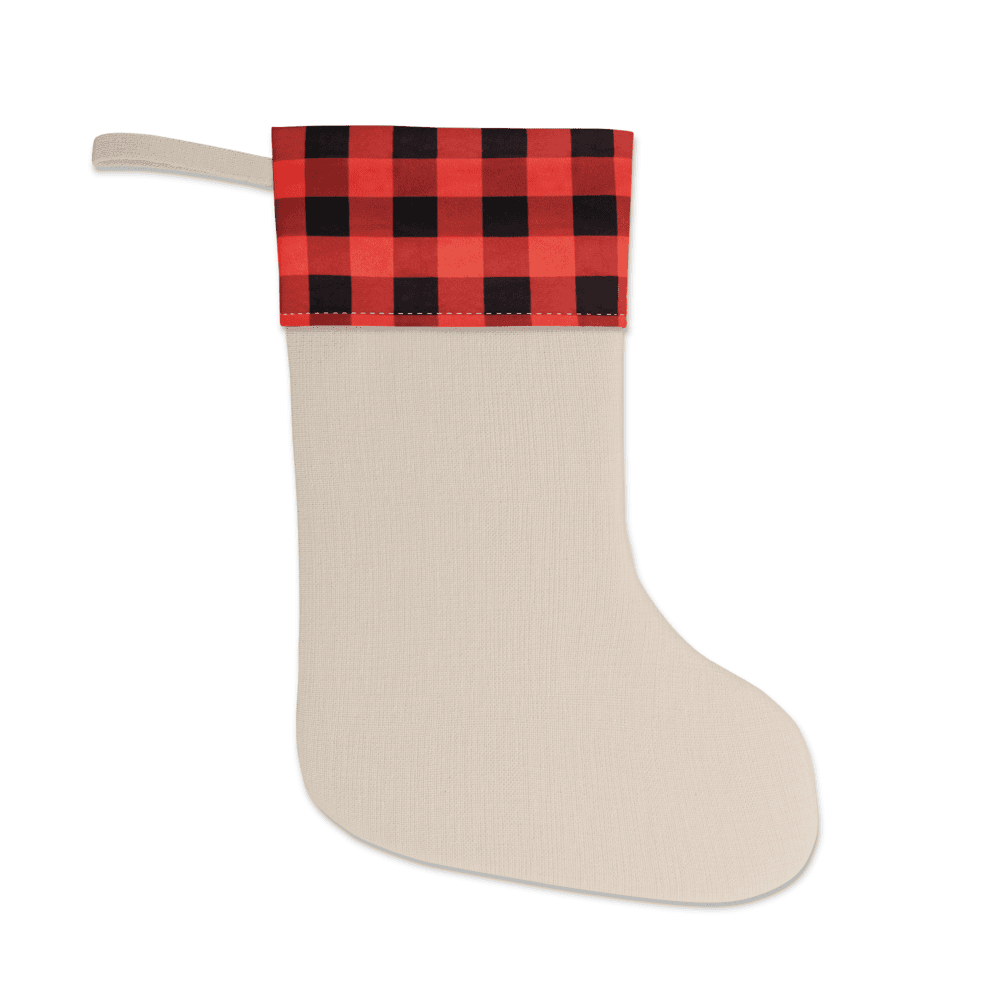 Custom Christmas Stocking — Red and Black/Natural