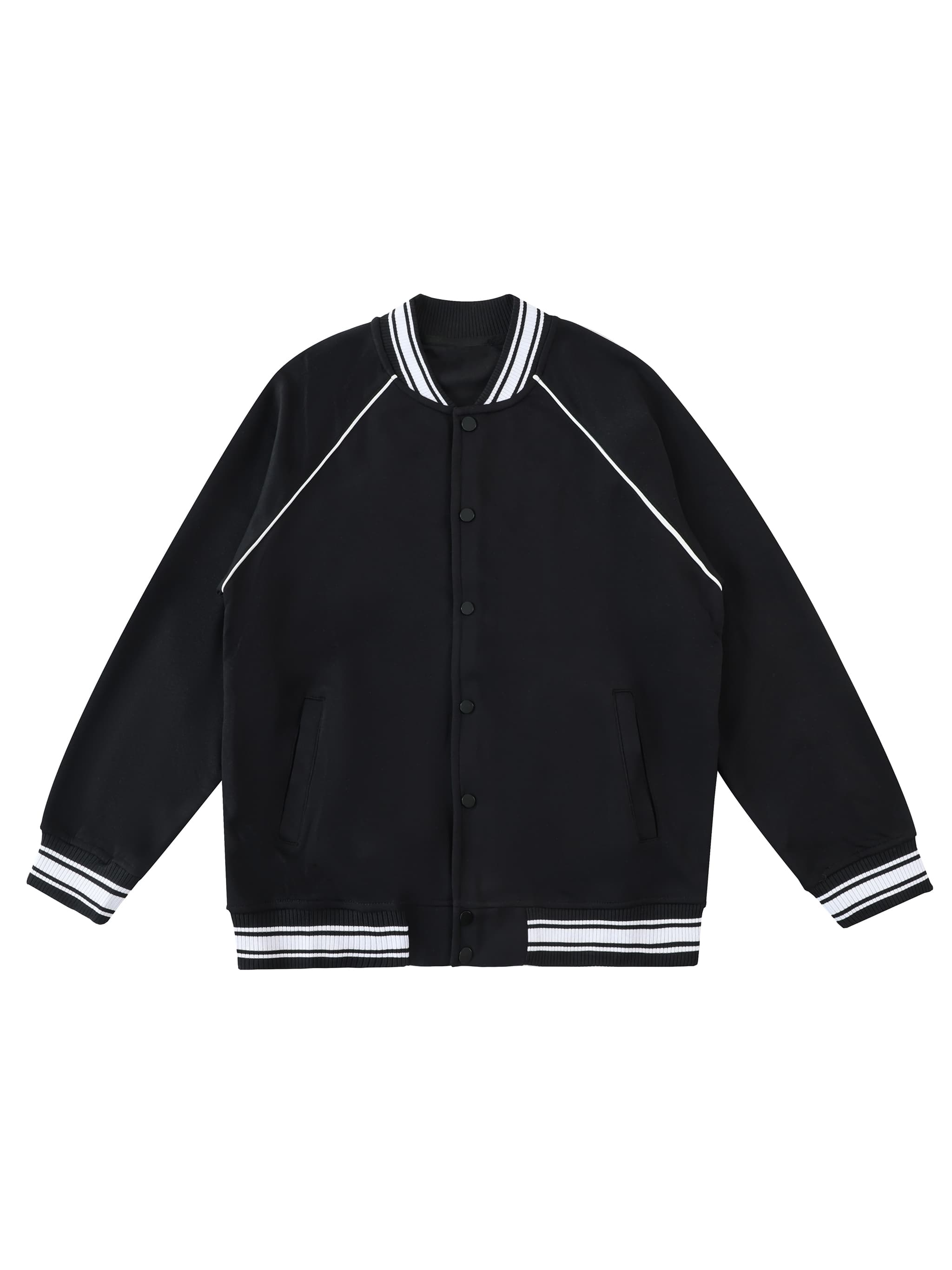 Custom Contrast Trim Varsity Jacket — Outerwear