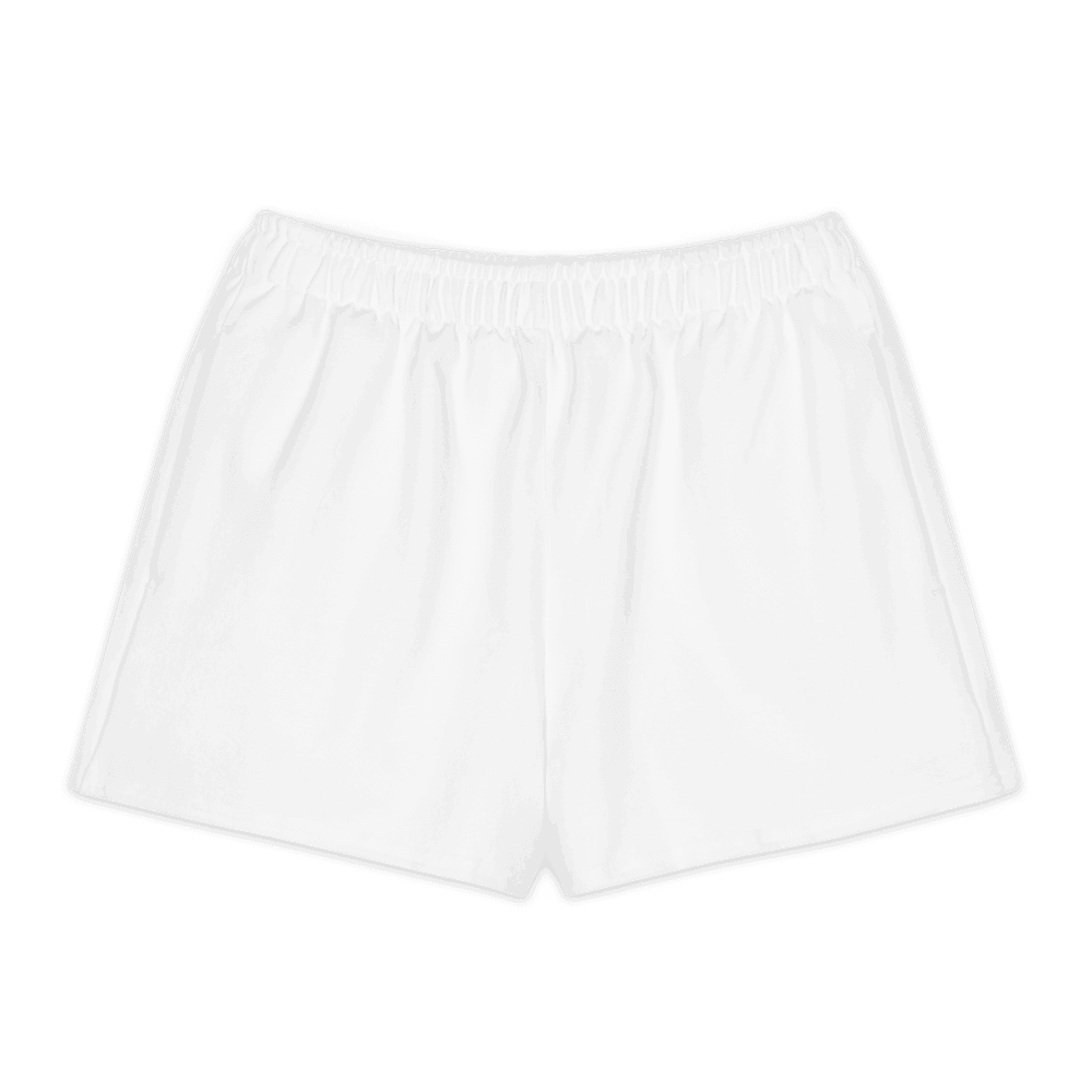 All-Over Print Unisex Cotton Shorts — Flat lay · front_dtfabric