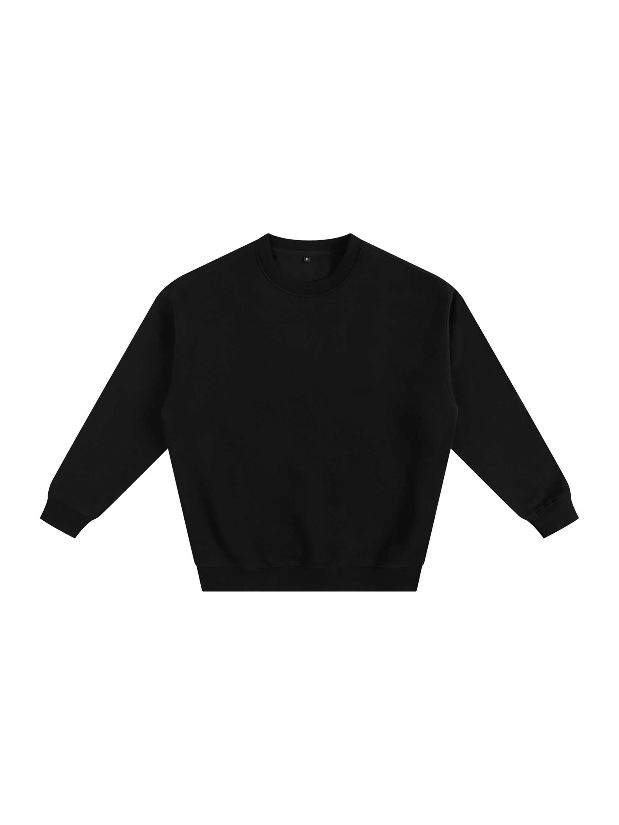 Fleeced Crewneck Sweatshirt — Black