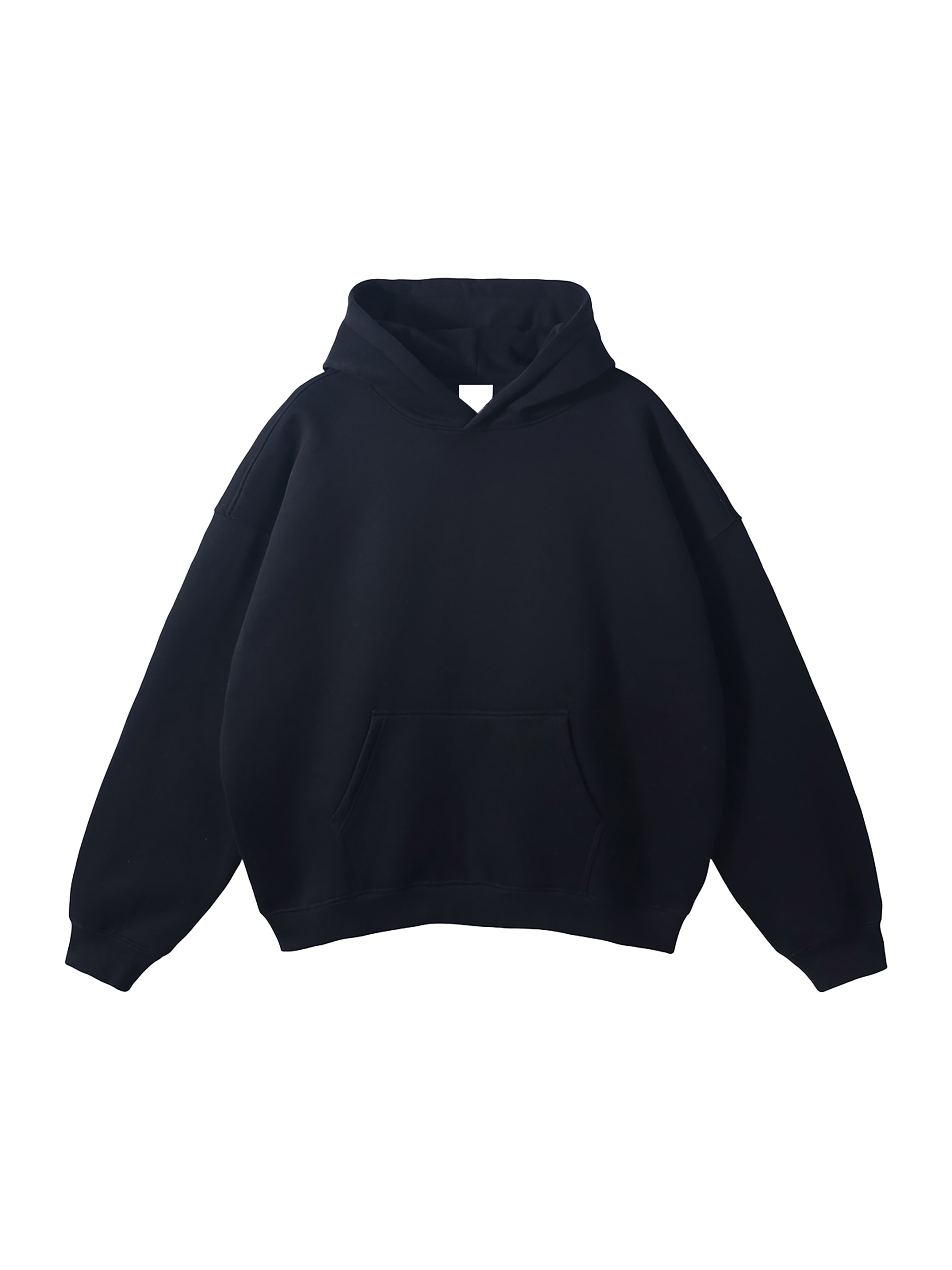 Oversize Fleeced Hoodie — Black