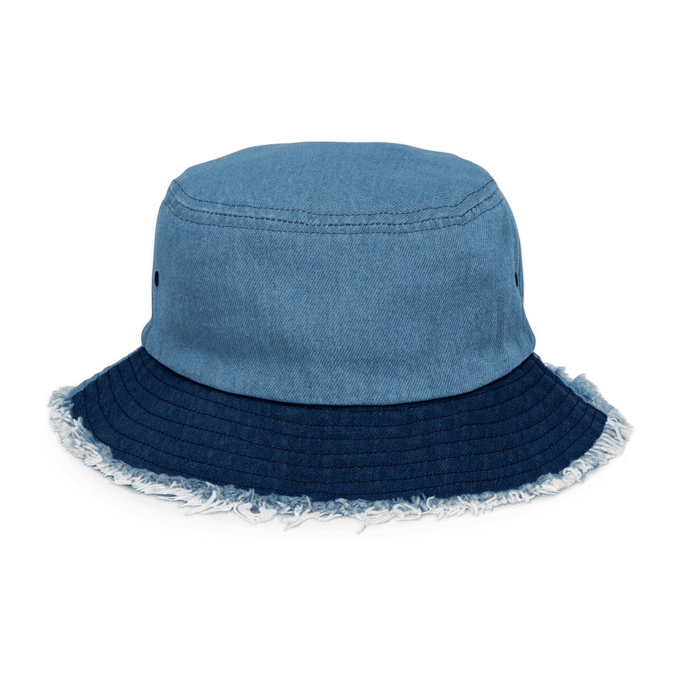 Custom Distressed Denim Bucket Hat — Hats