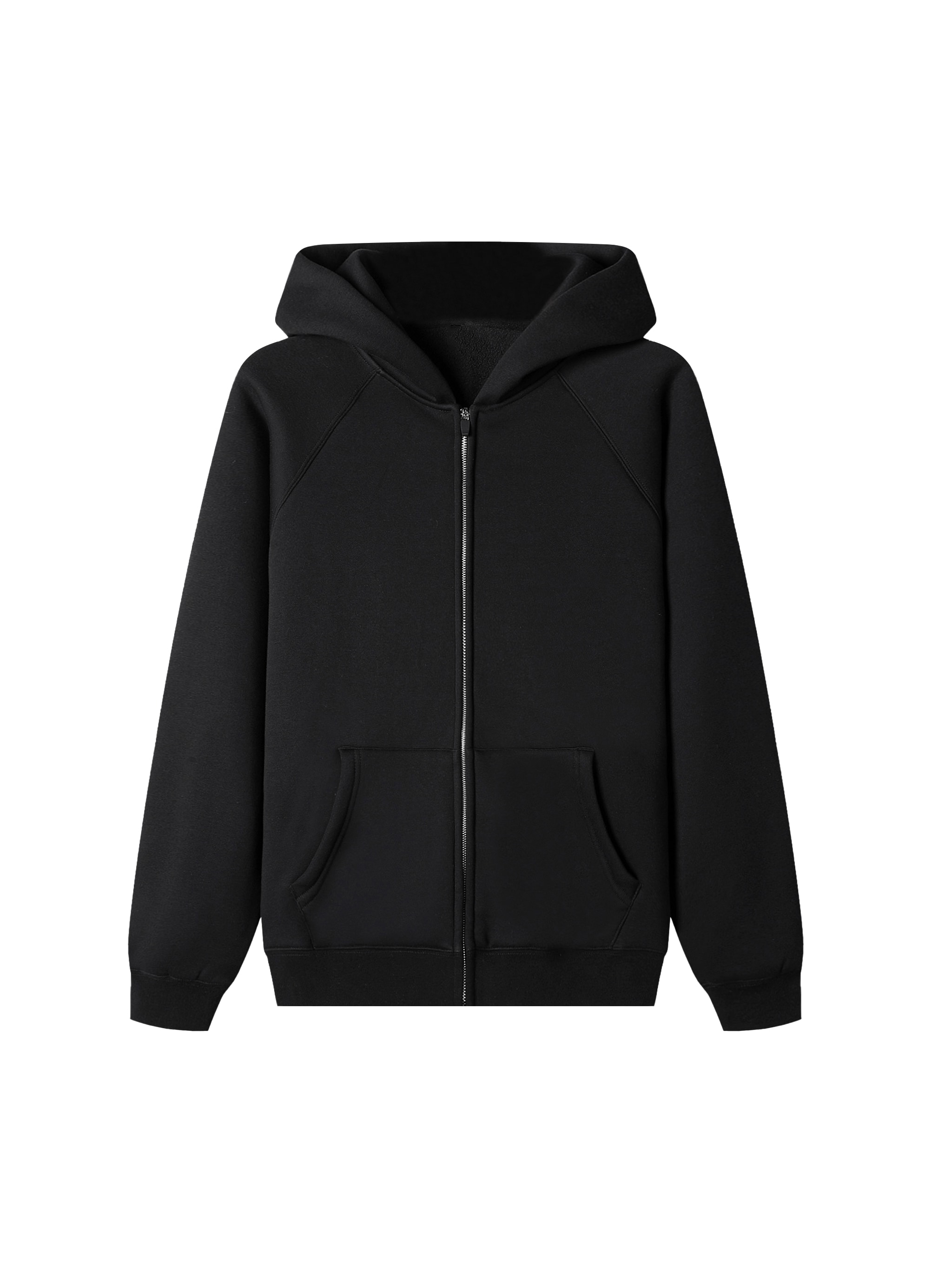 Essential Zip-Up Hoodie — Black