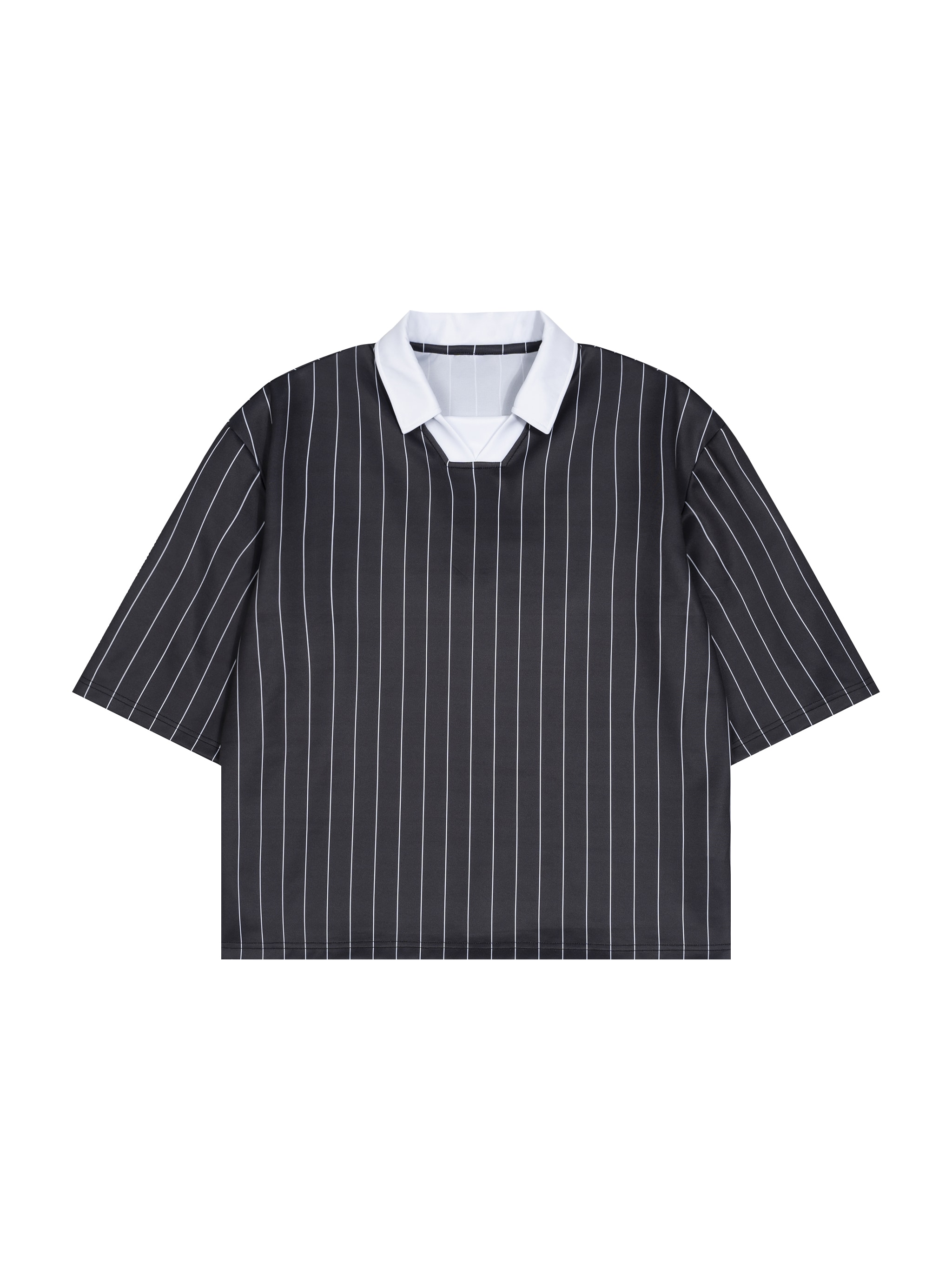 Unisex Pinstripe Soccer Jersey — Black