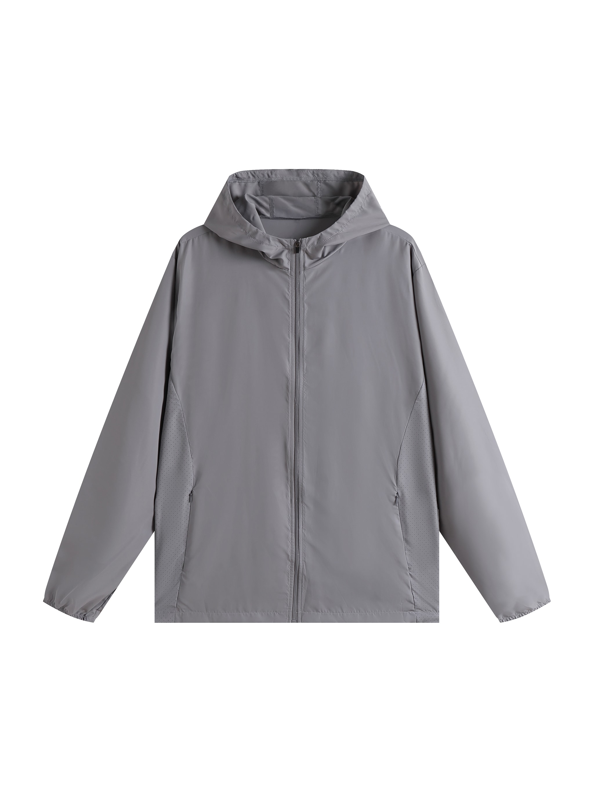 Lightweight Hooded Sports Jacket — Light Gray