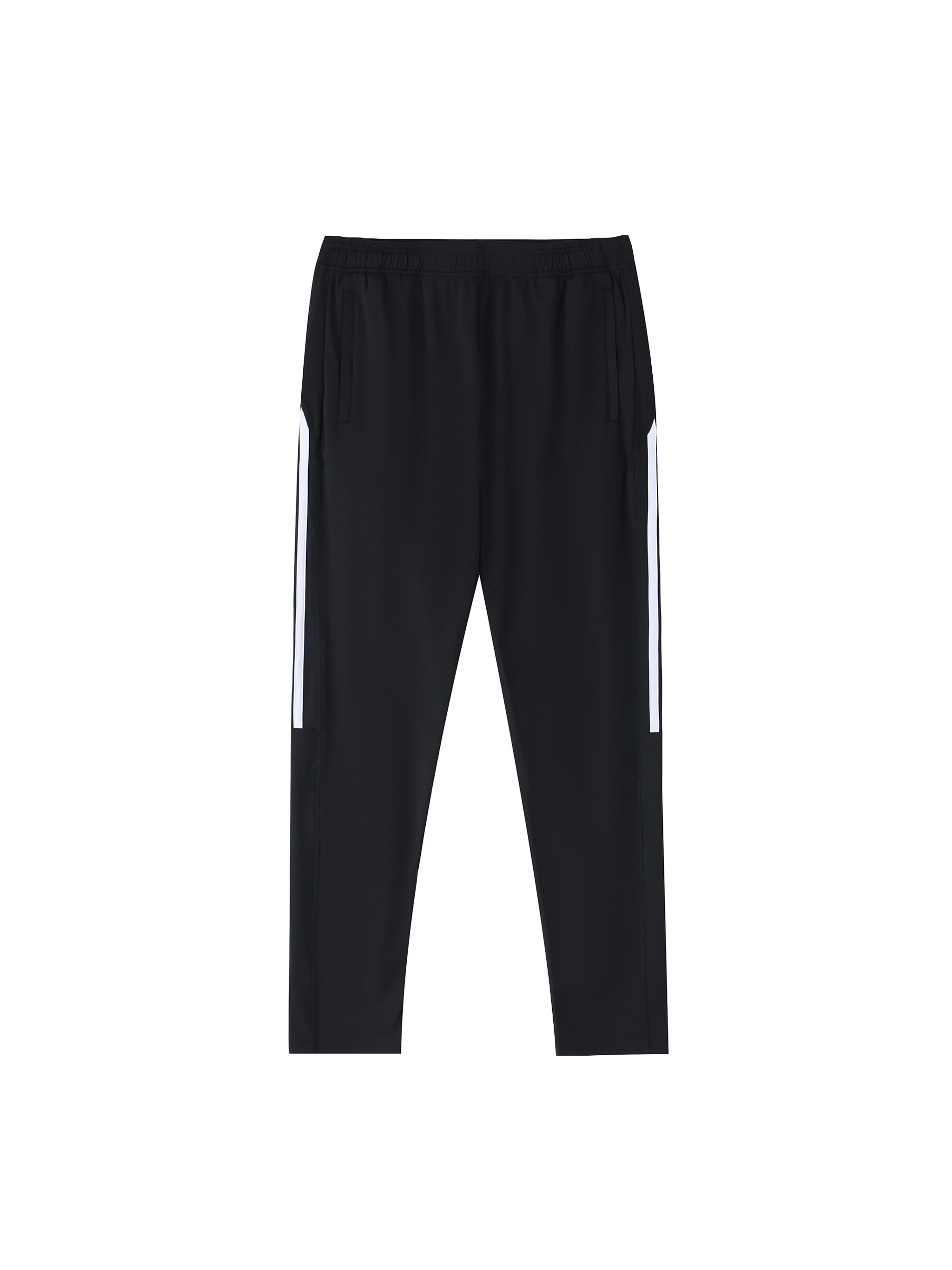 Side Stripe Running Pants — Black with White