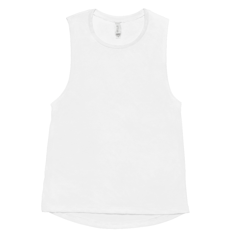 Women's Relaxed Fit Muscle Tank — White