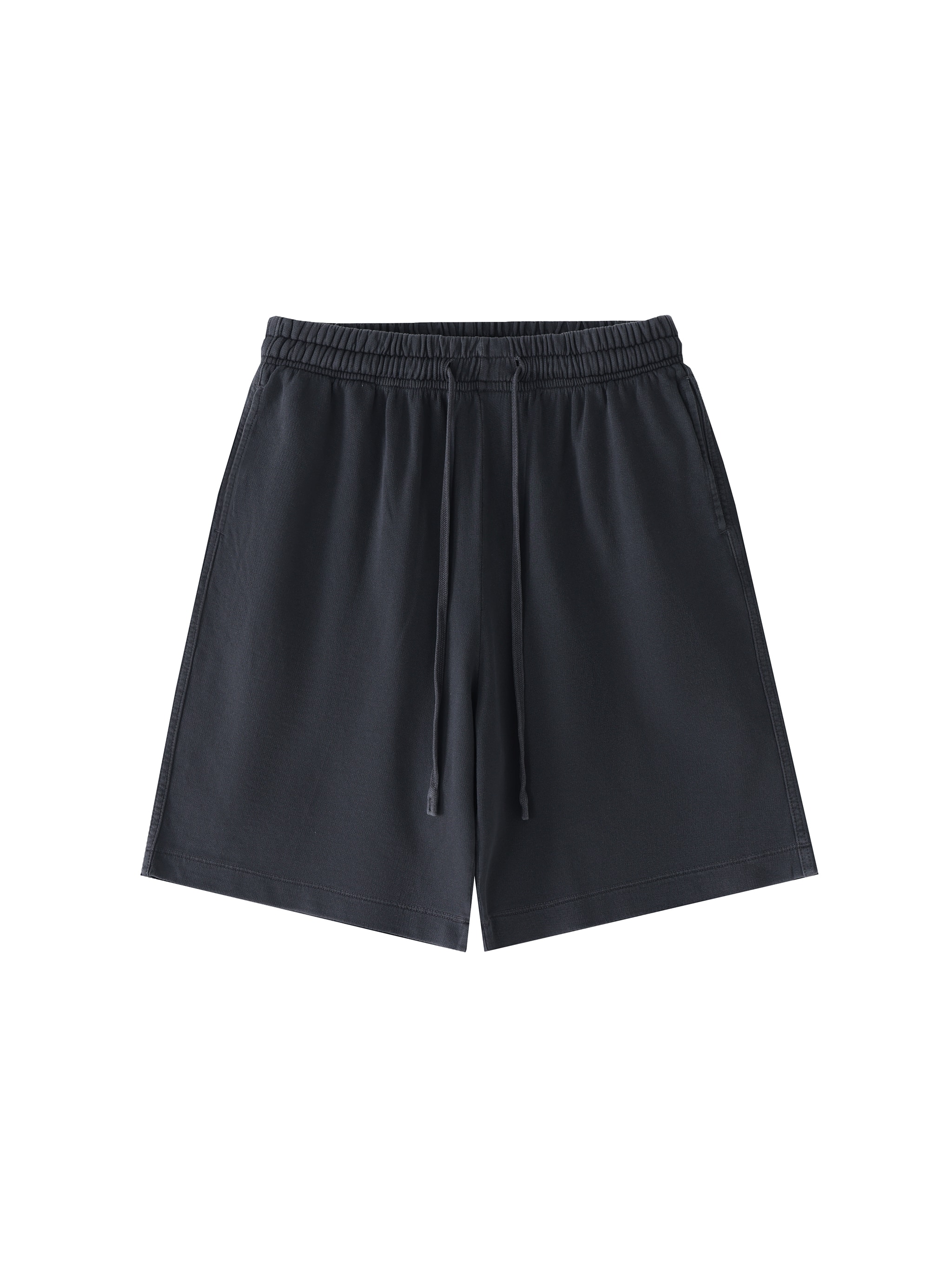 Vintage Wash Cotton Shorts — Black