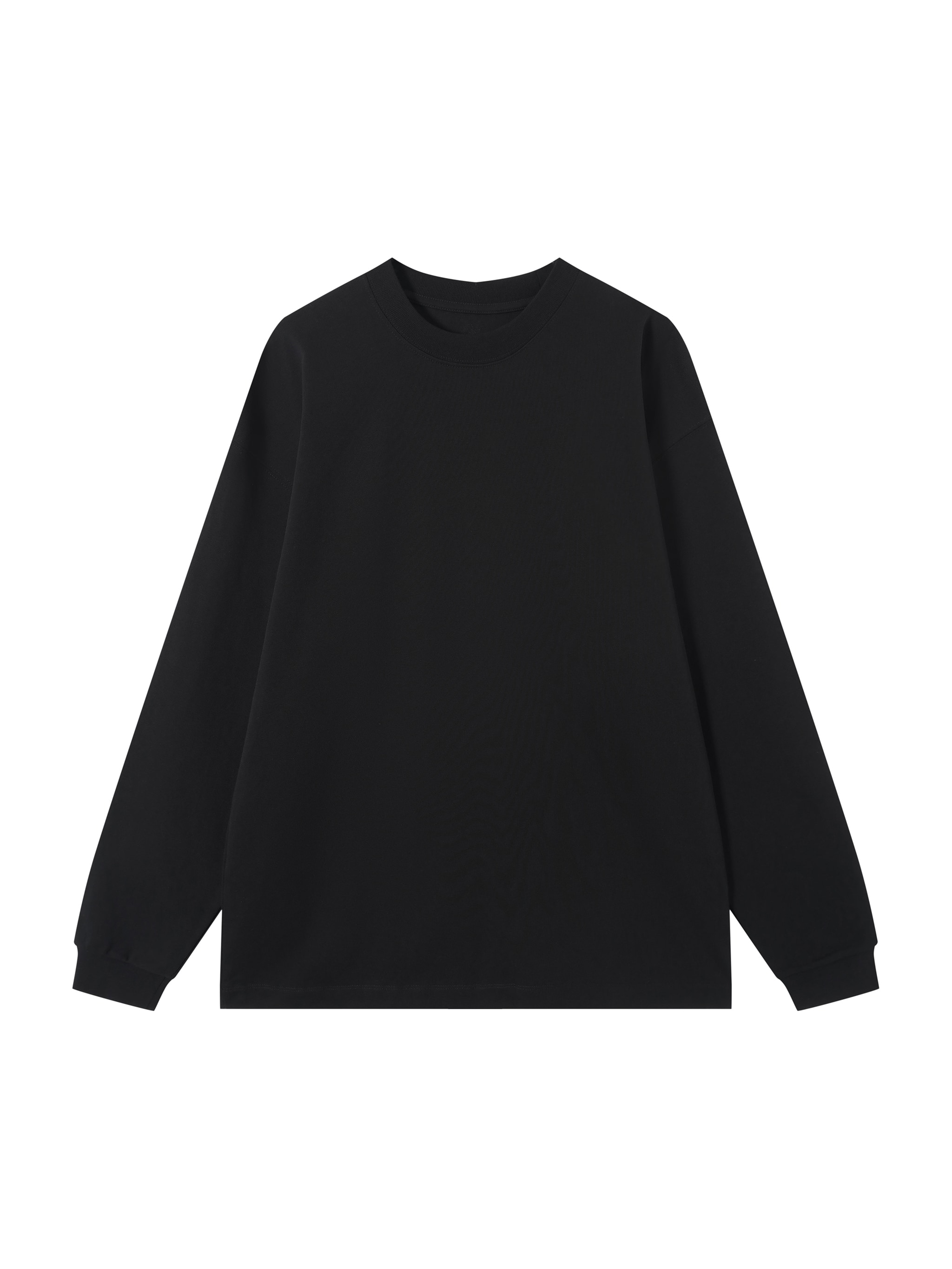 Essential Cotton Long Sleeve T-Shirt — Black