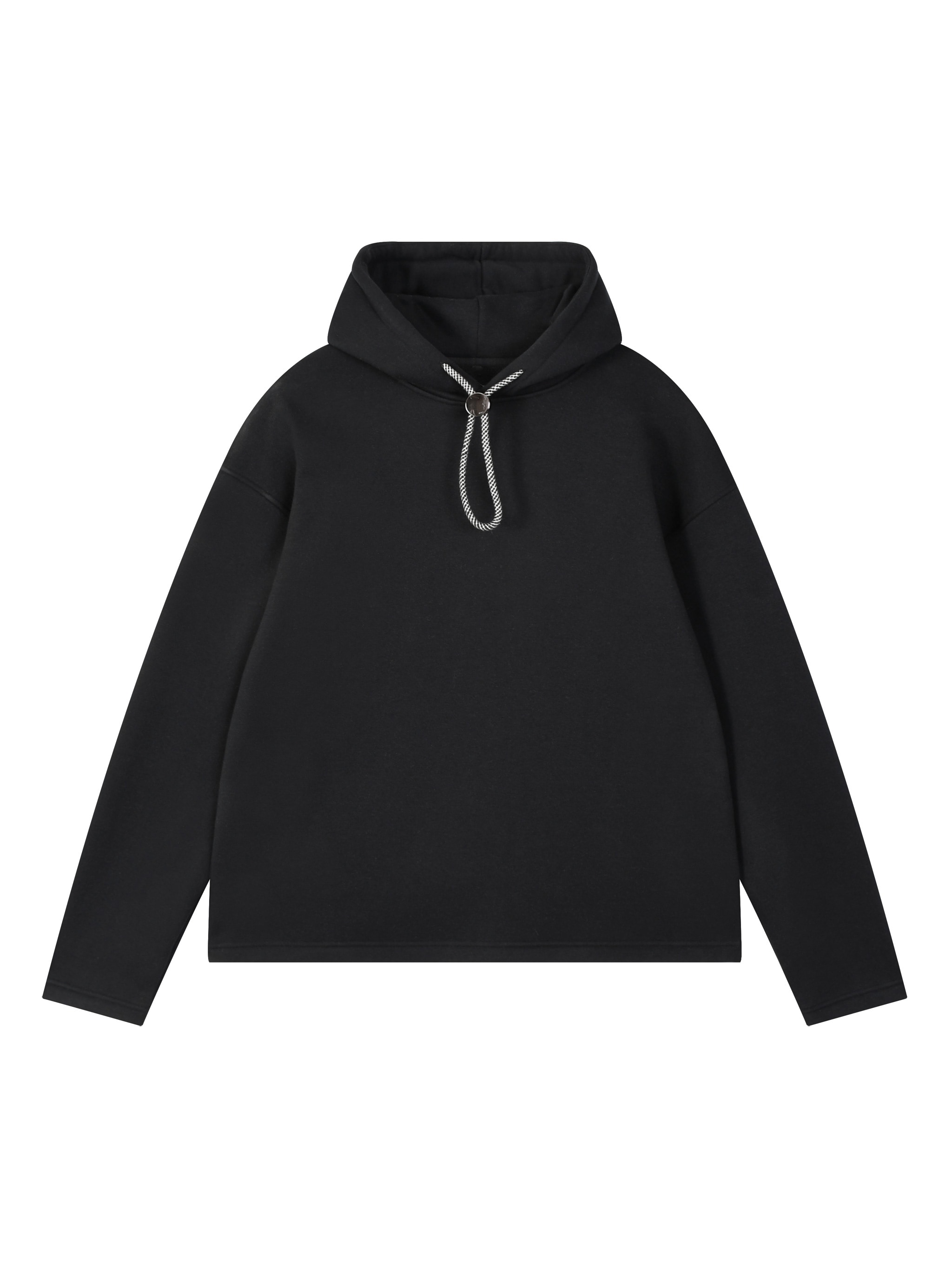 Oversized Fleece Hoodie — Black