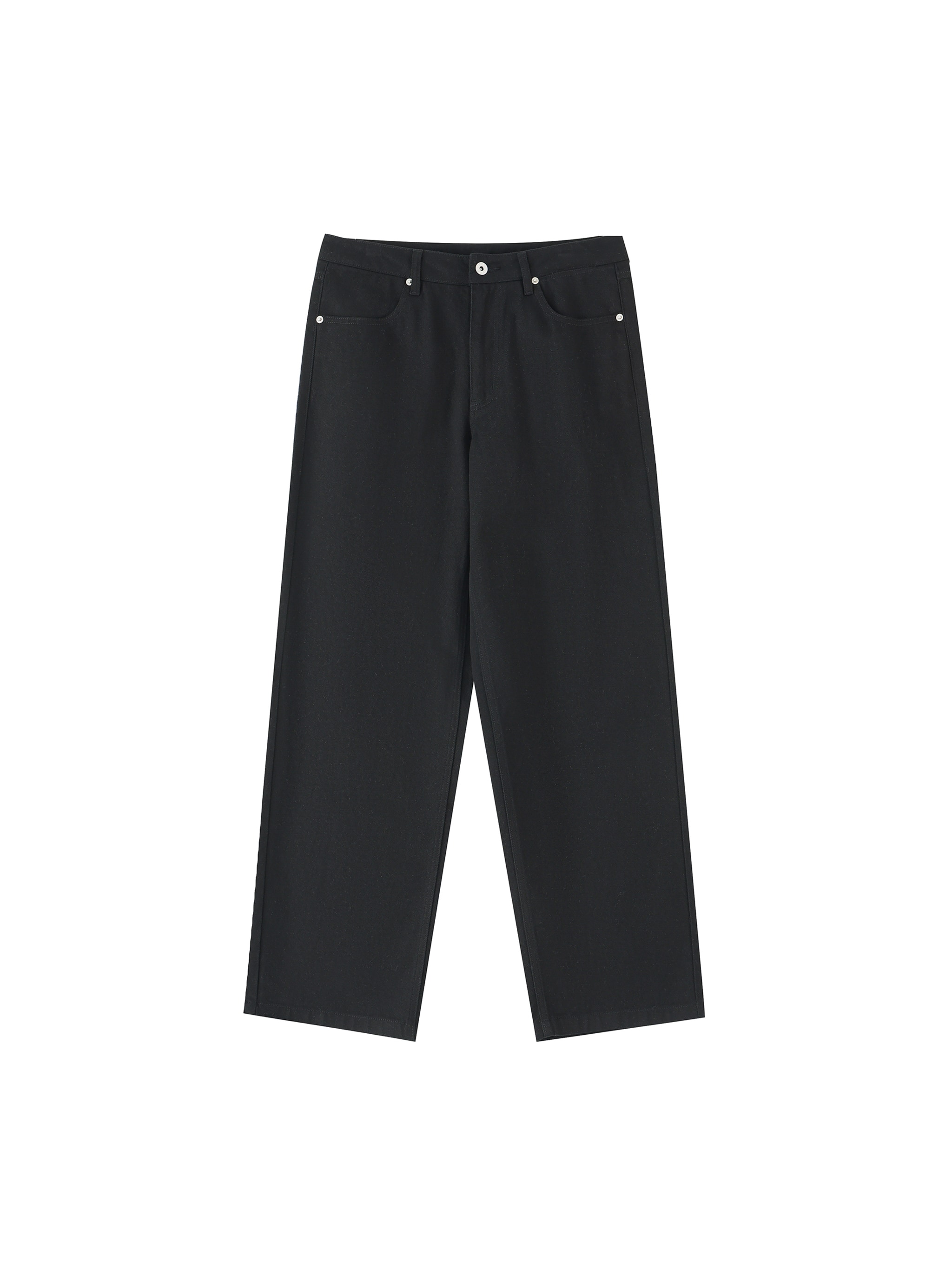 Heavyweight Straight-Leg Pants — Black