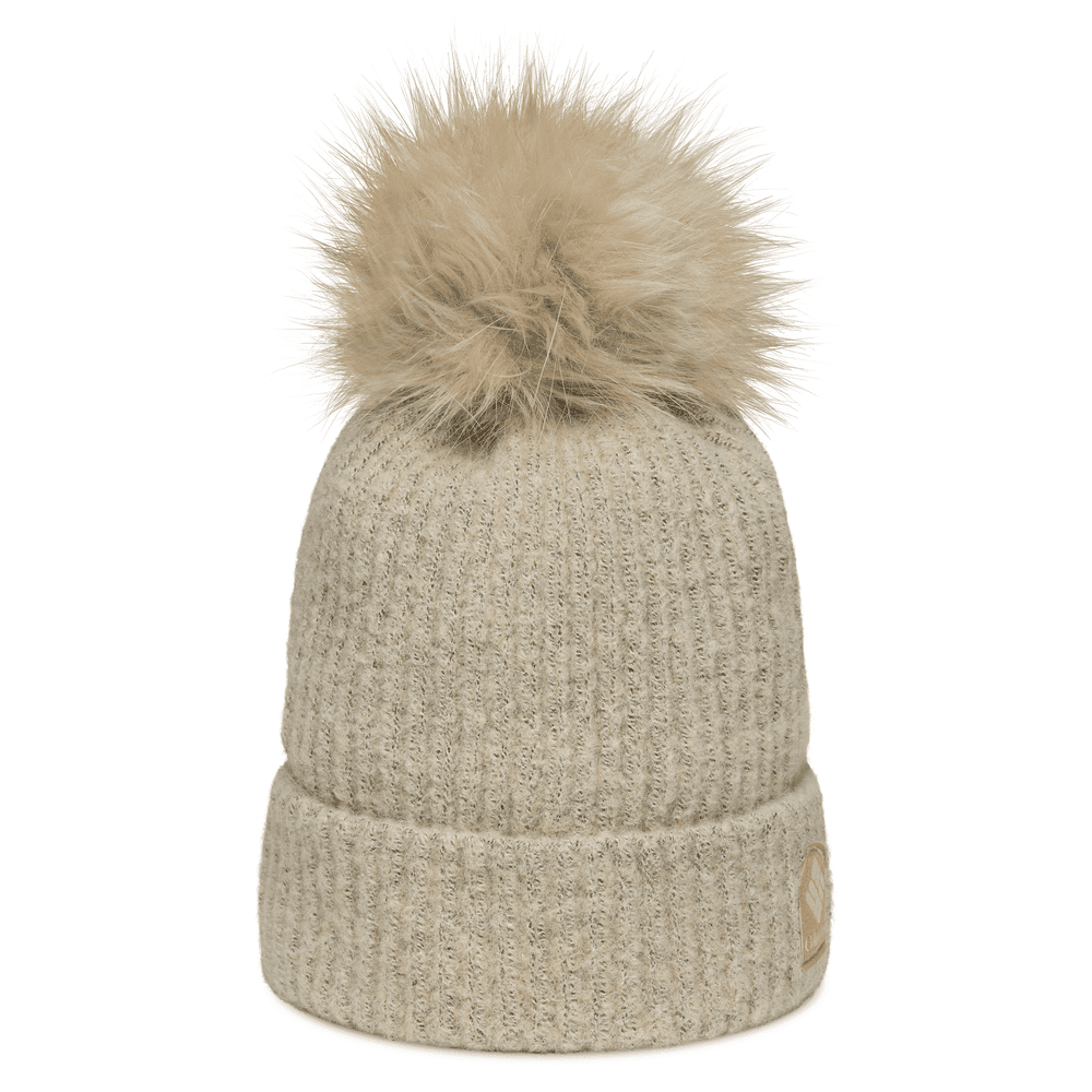 Pom-Pom Beanie — front · Chalk
