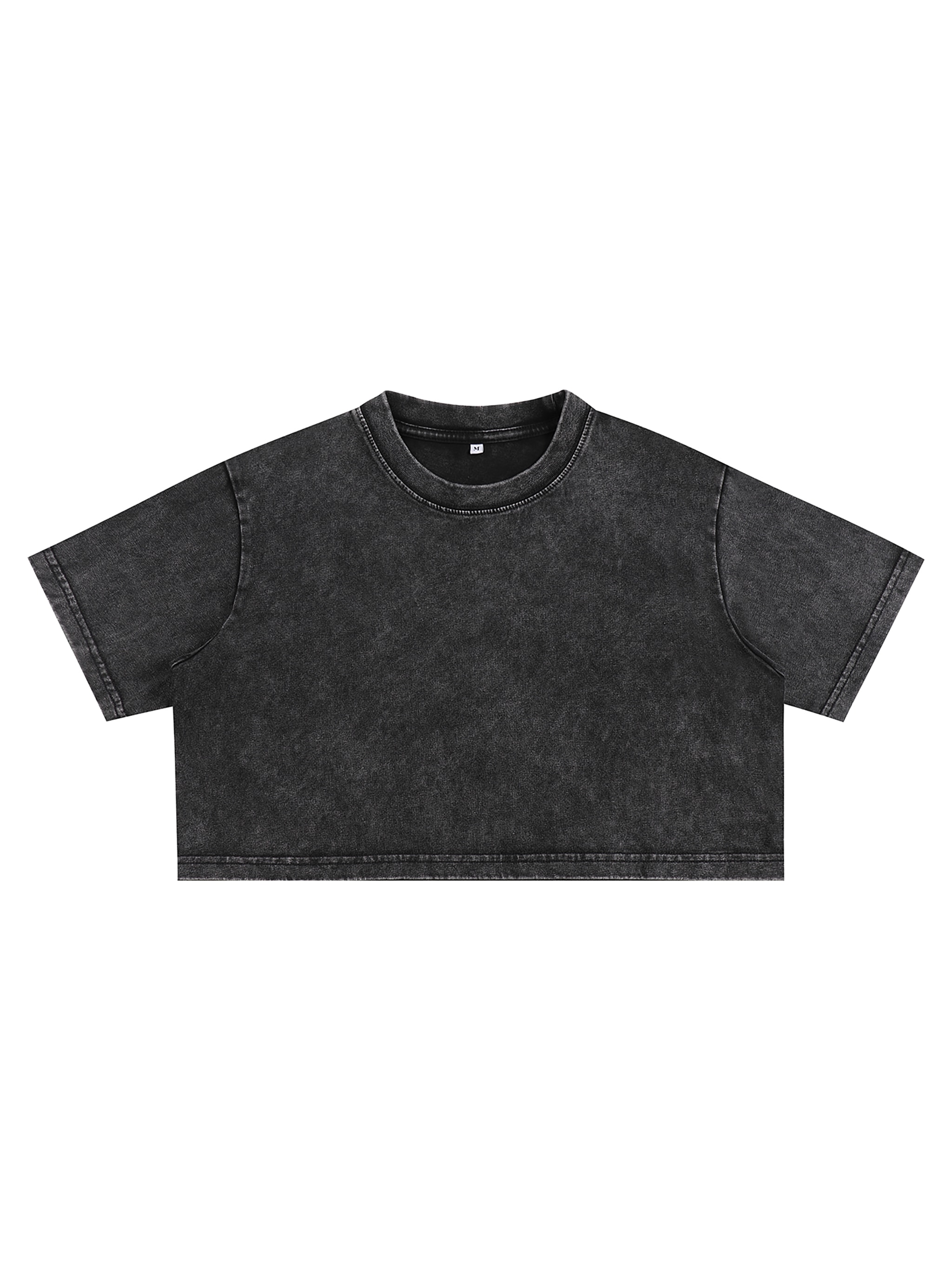 Snow Washed Crop Top — Classic Black