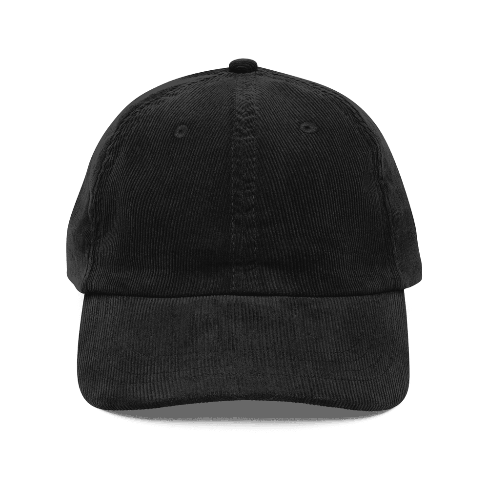 Vintage Corduroy Cap — front · Black