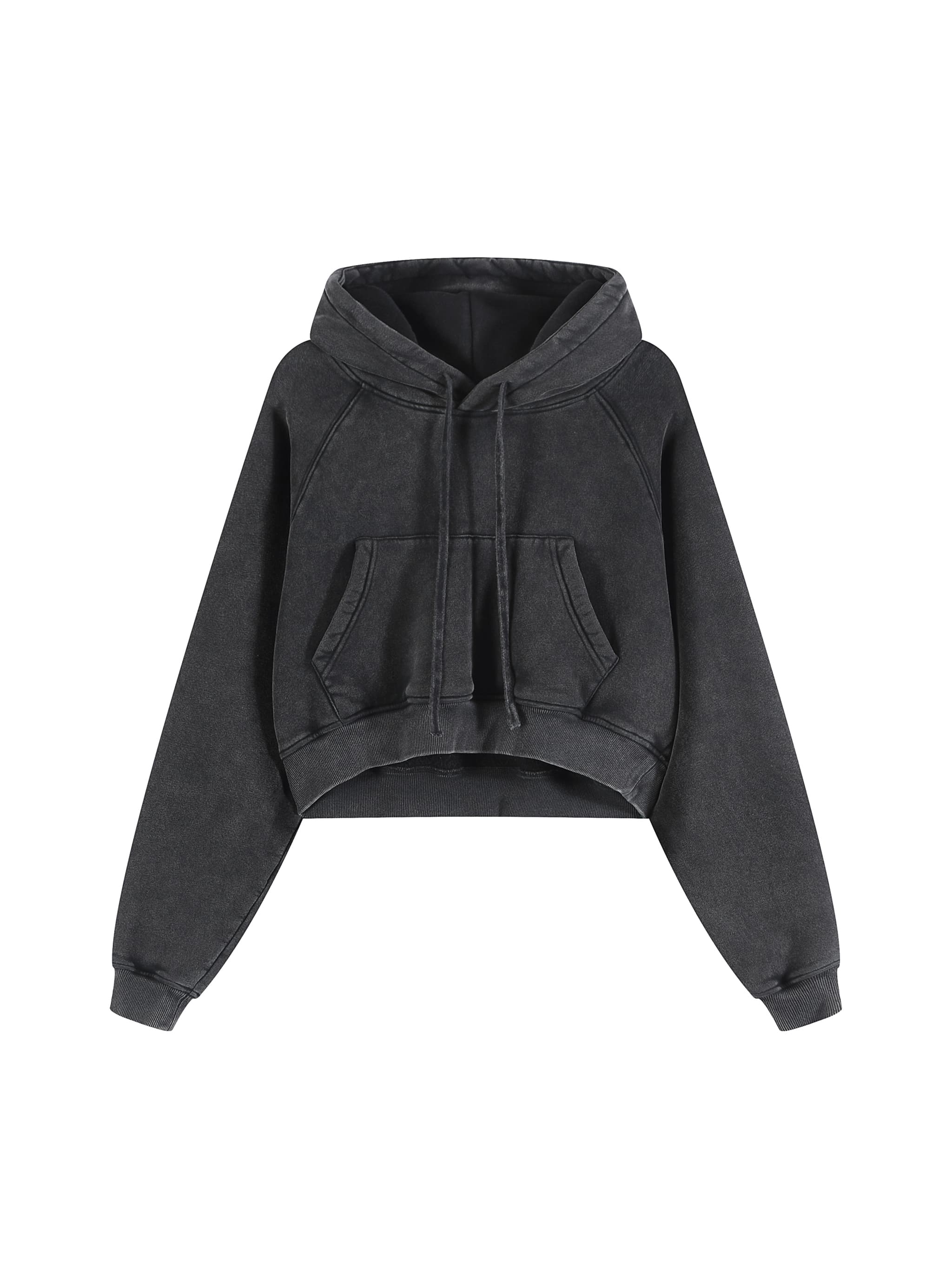 Custom Snow Washed Cropped Hoodie — Hoodies