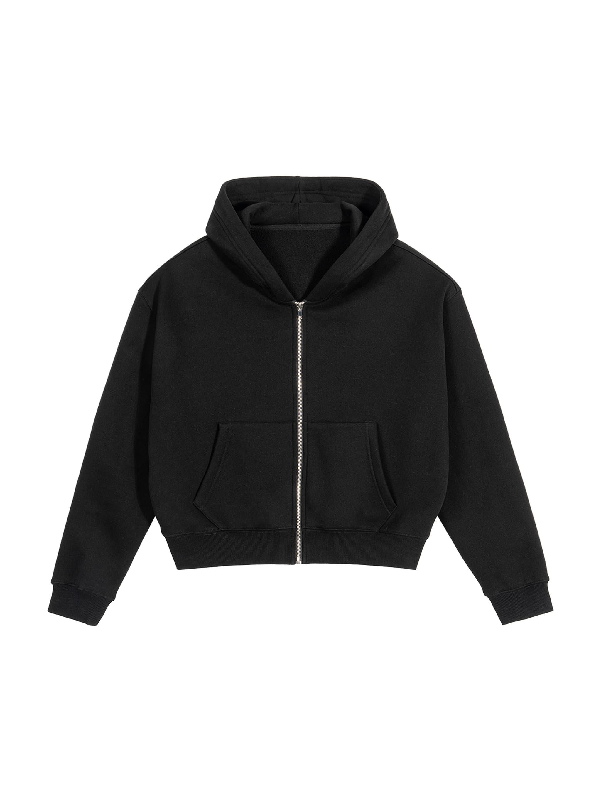 Custom Cropped Fleece Zip-Up Hoodie — Hoodies