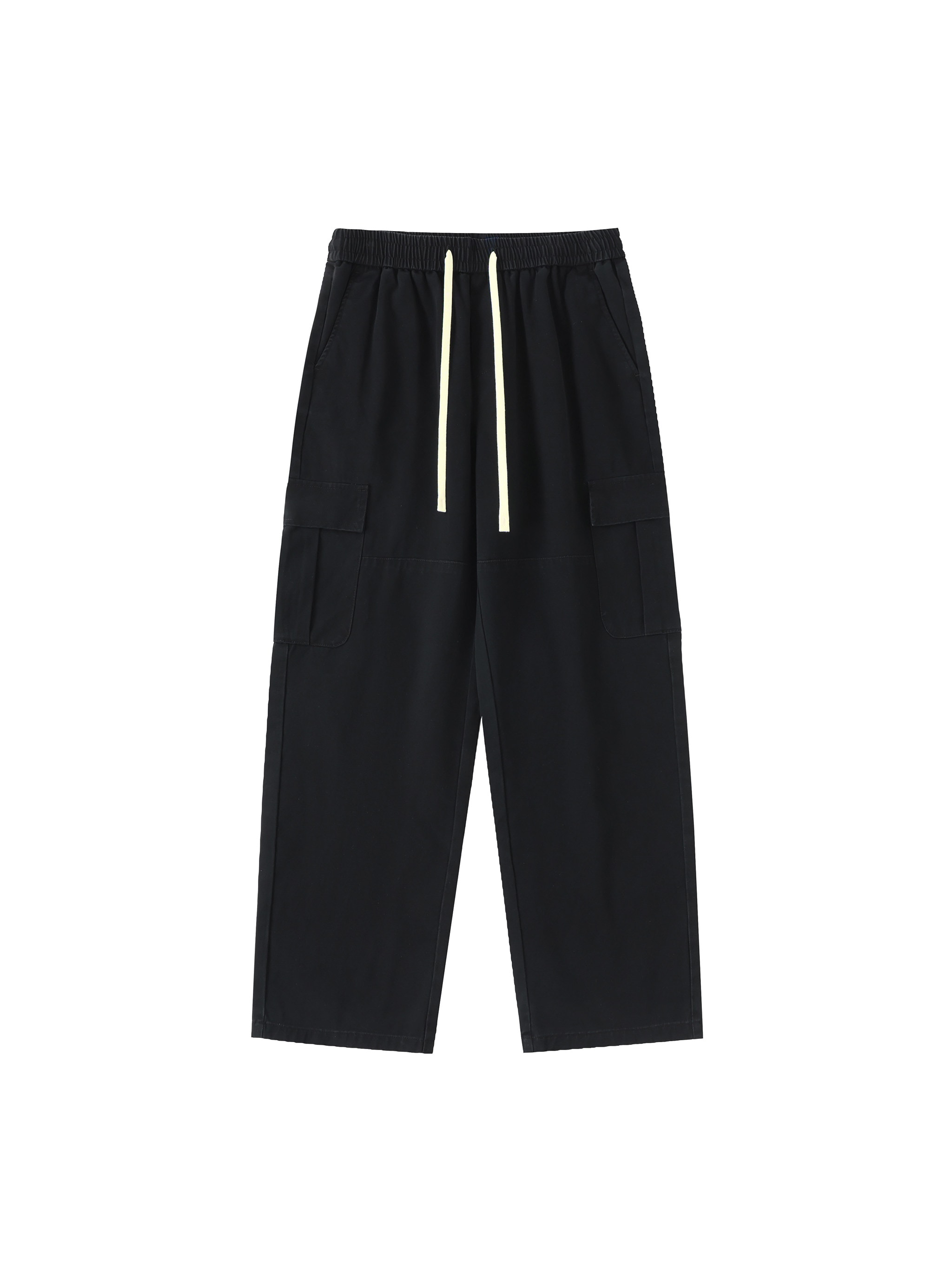 Custom Straight-Leg Cargo Pants — Black